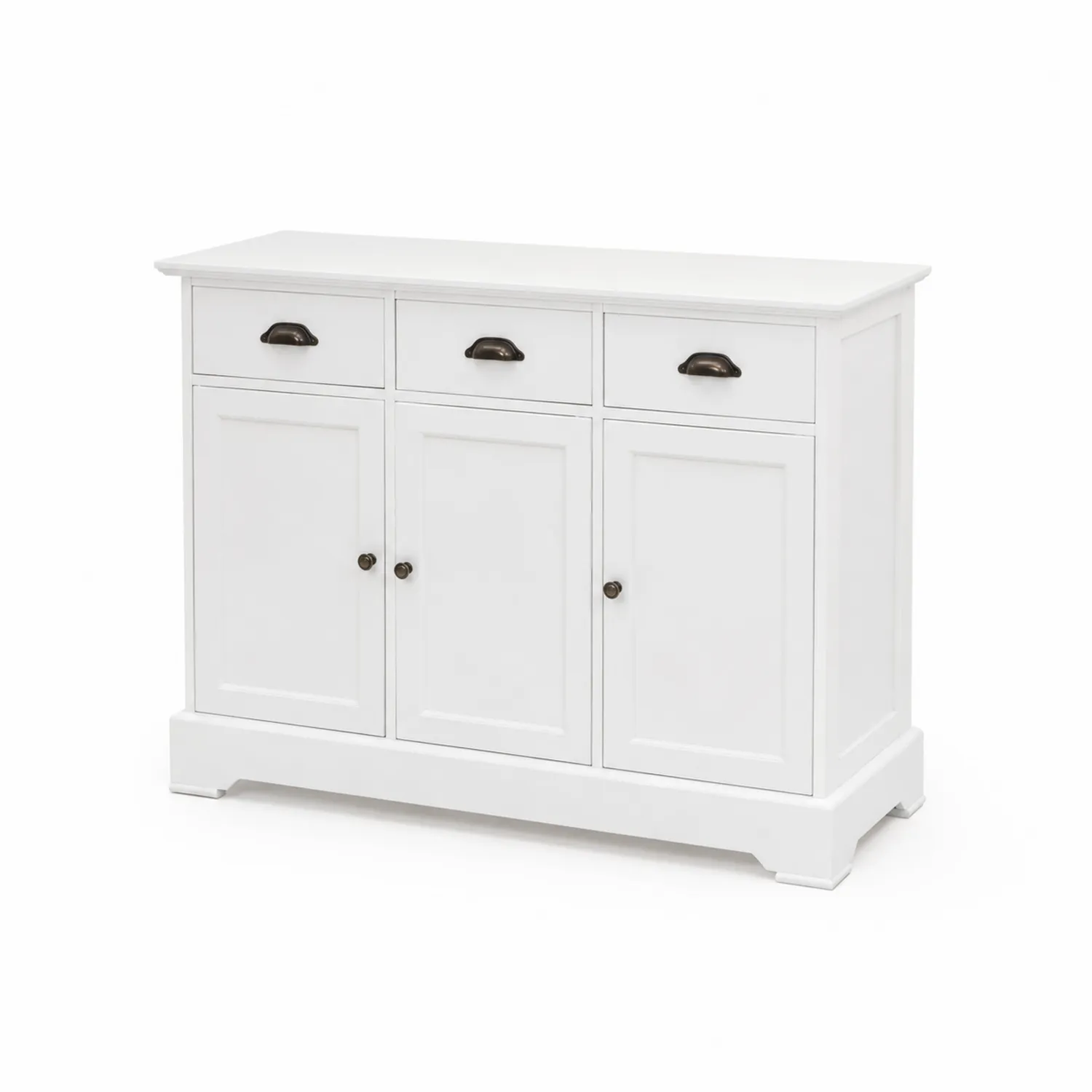 Aparador de Madera Blanco con Cajones y Puertas 120x40x85 cm