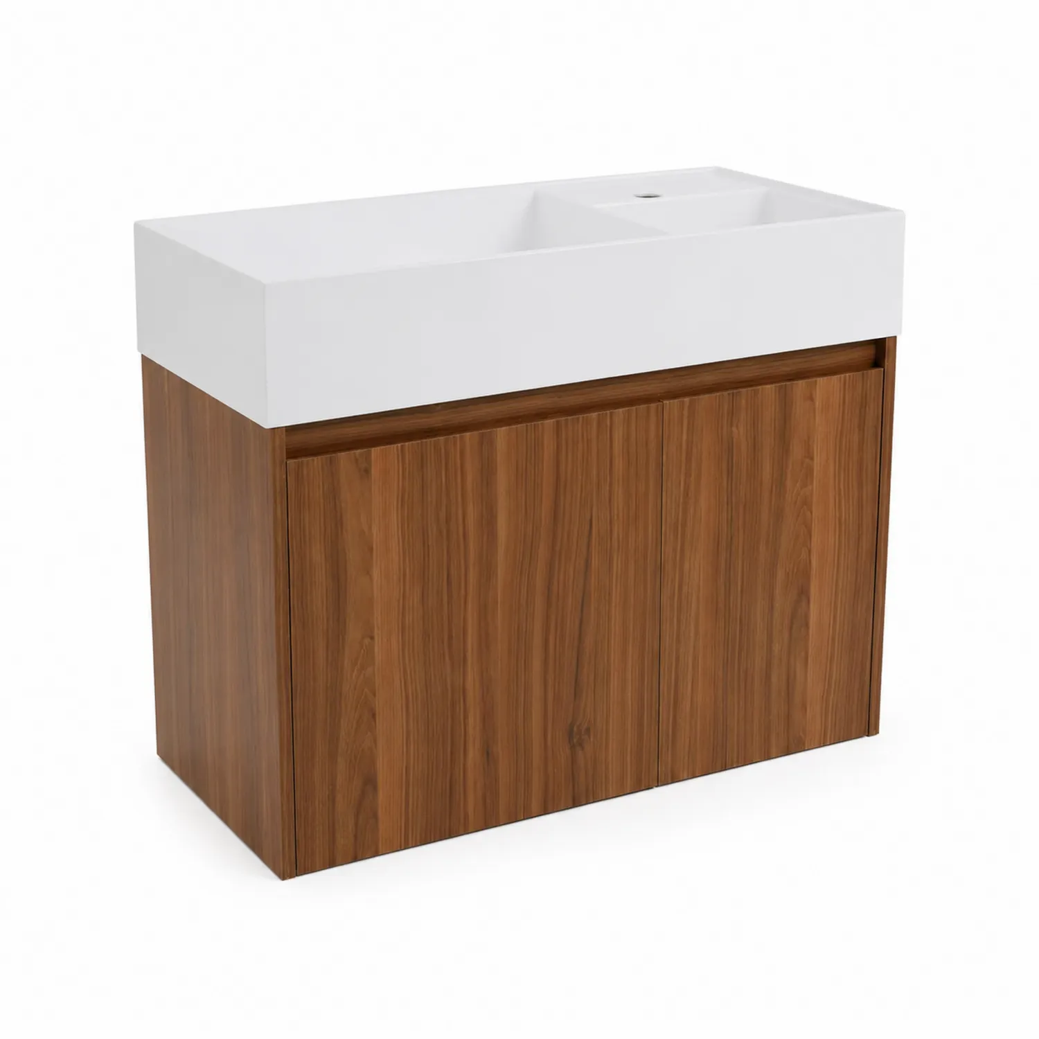 Armario de madera con lavabo de cerámica blanco 80x50x85 cm