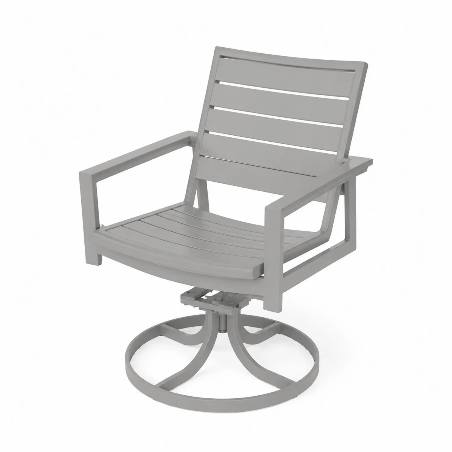 Silla de aluminio con base giratoria gris