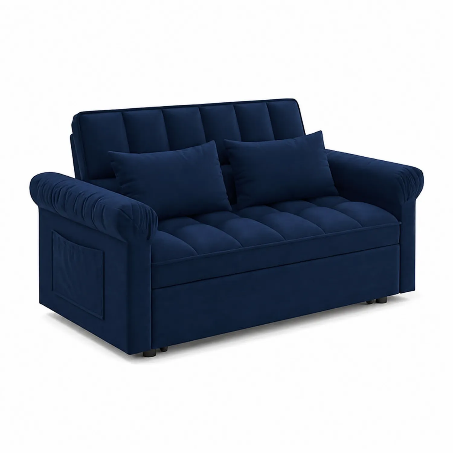 Sofá de 2 plazas de terciopelo azul marino 150x90x85 cm