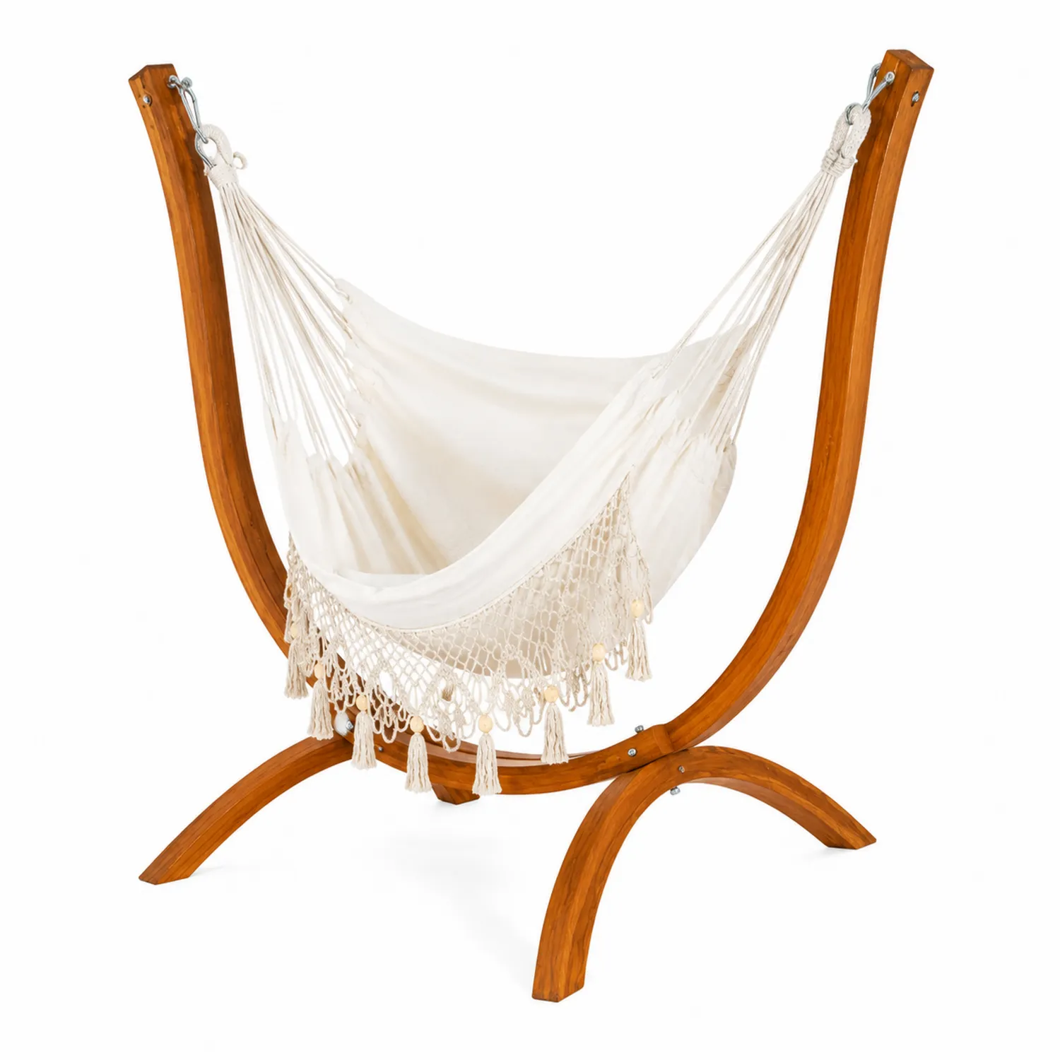 Hamaca de Algodón con Soporte de Madera de Pino