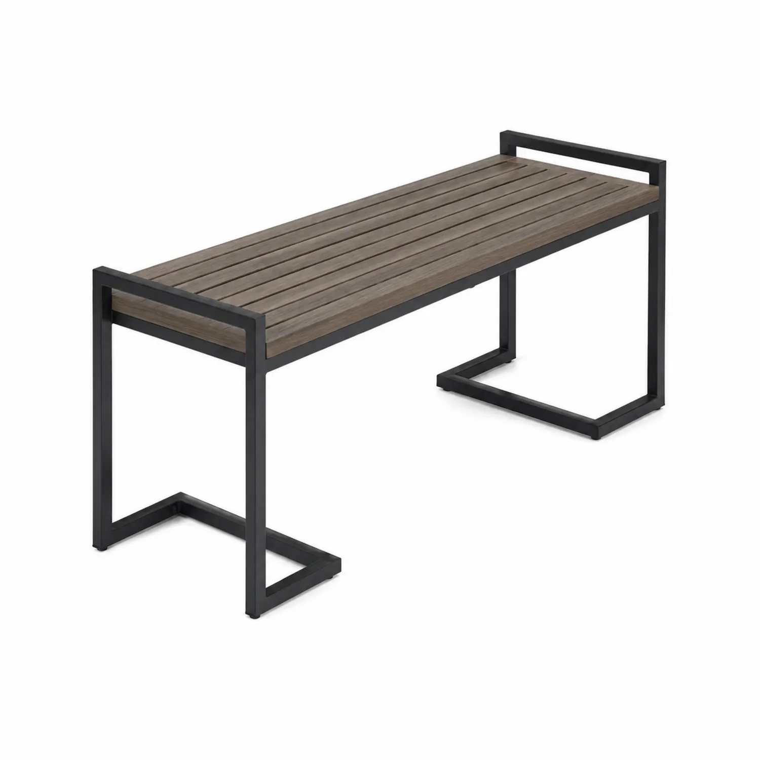 Banco de jardín de madera y metal 120 cm
