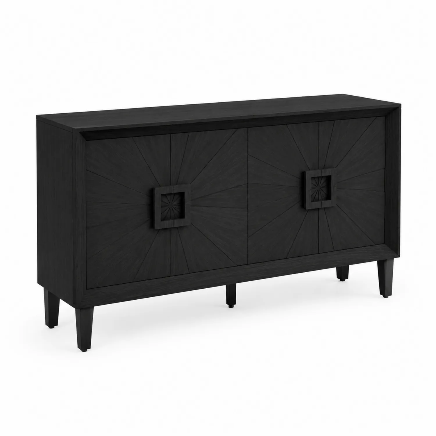 Bufé de Madera de Pino Negro con Puertas 150x40x80 cm