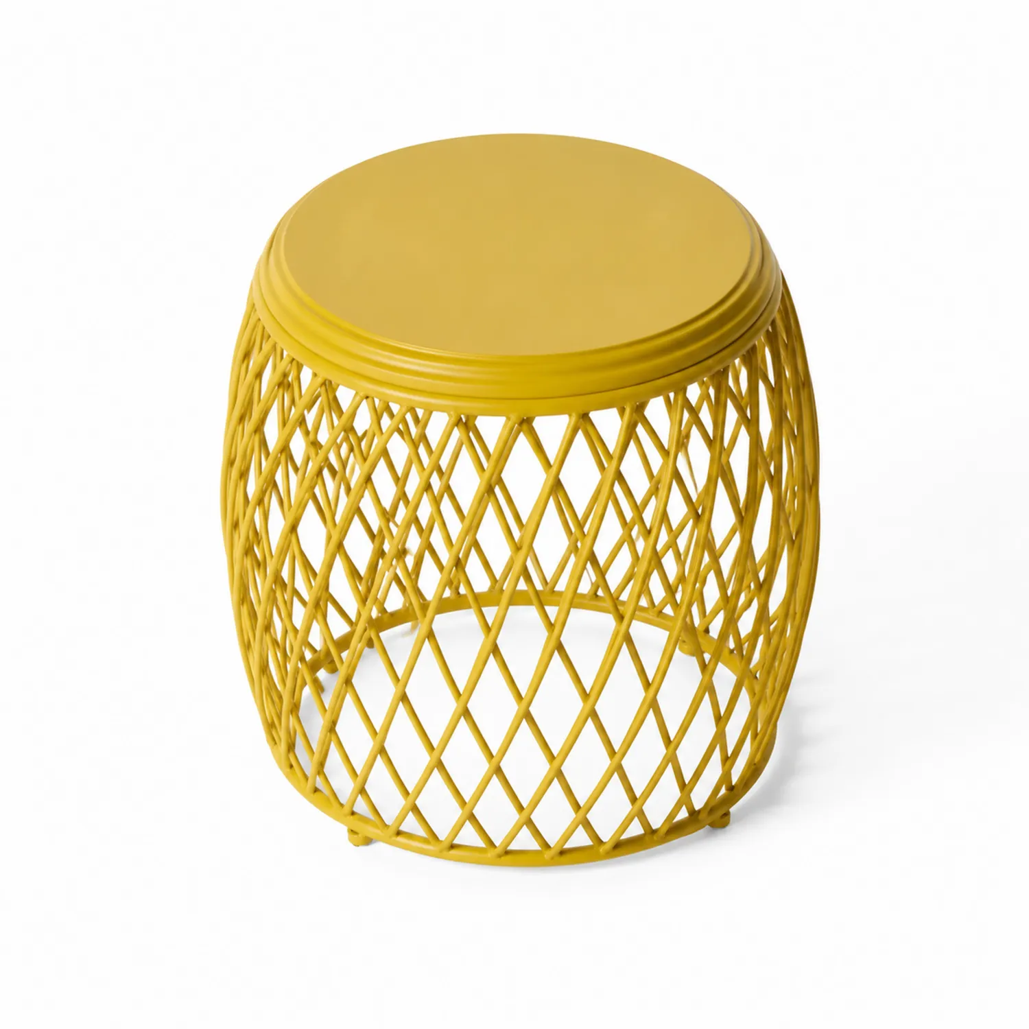 Mesa auxiliar de metal amarillo 40 cm