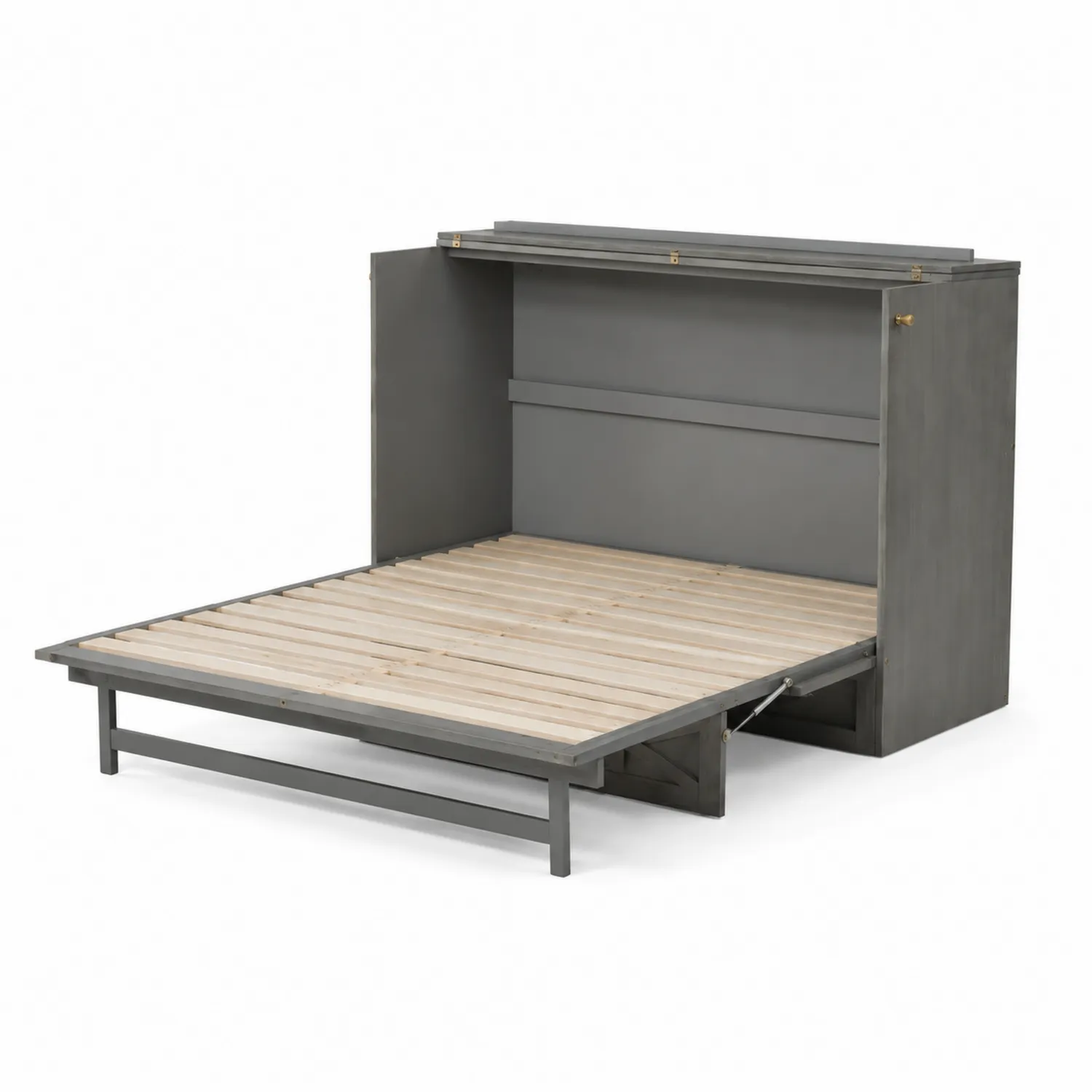 Cama abatible de metal y madera de pino 200x140 cm