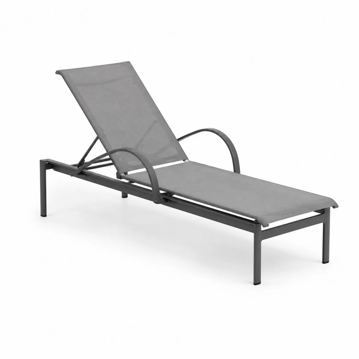 Tumbona de Aluminio y Textilene Ajustable Gris