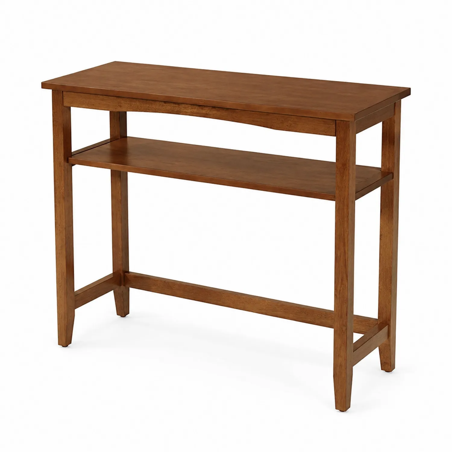 Mesa Consola de Madera Roble con Estante Marrón 110x30x80 cm