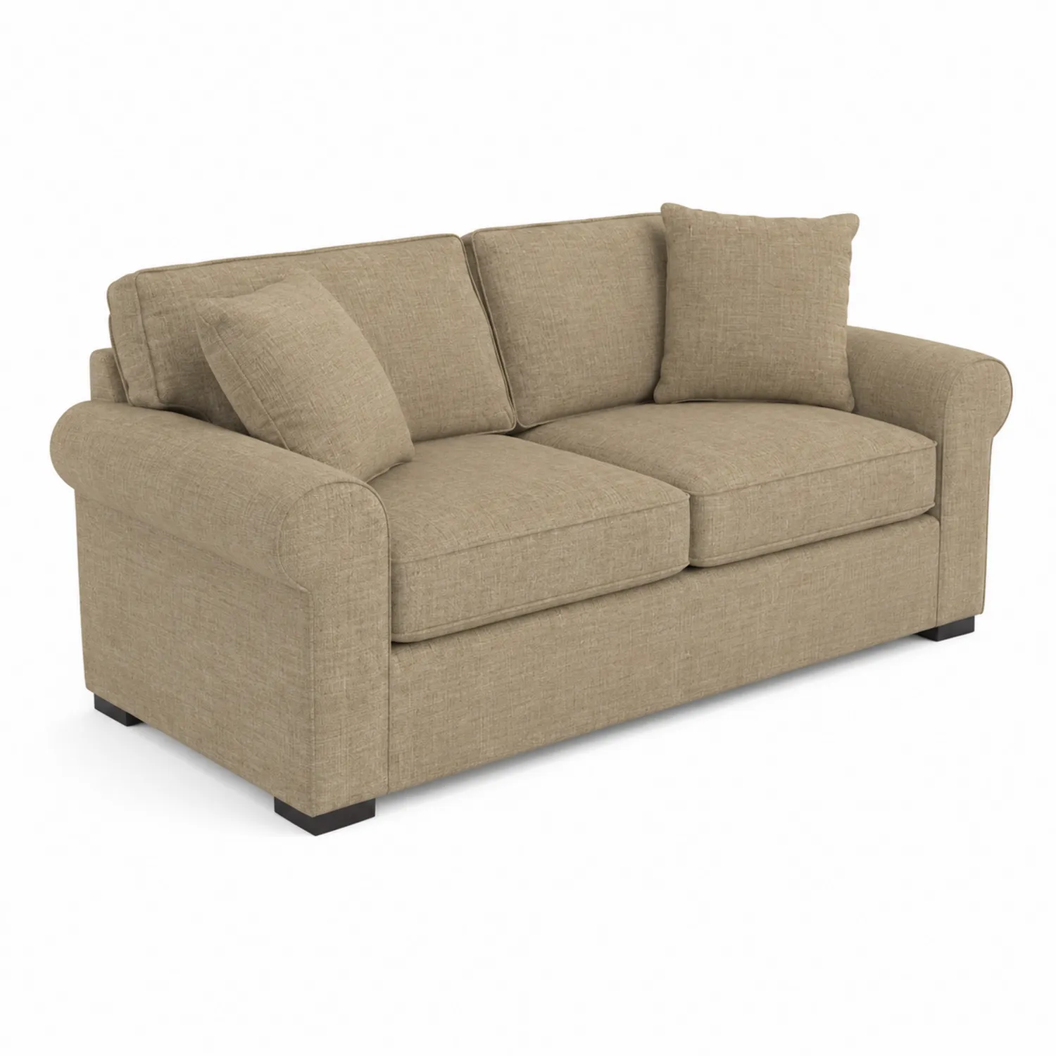 Sofá de Tela Beige con Cojines Desmontables