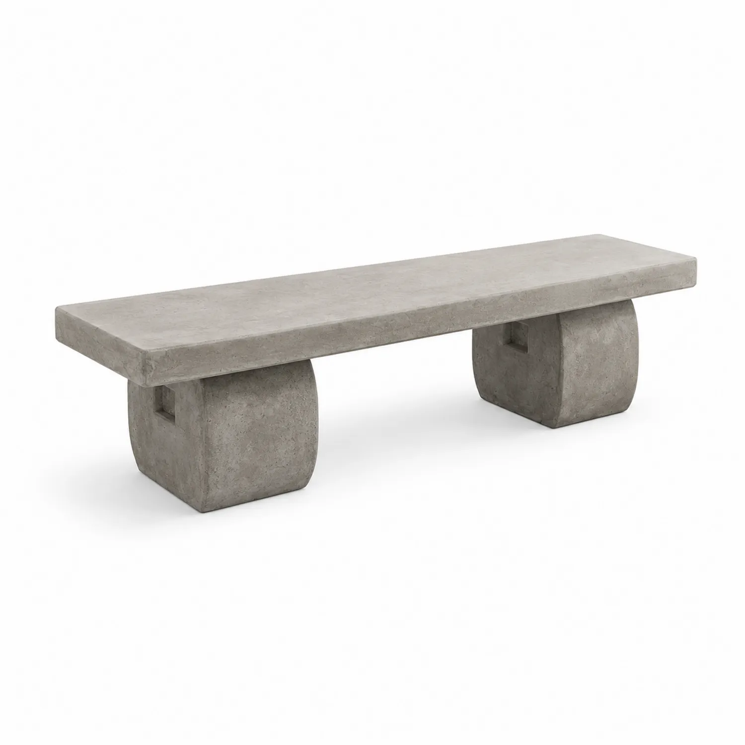 Banco de jardín de concreto gris, 180x40x45 cm