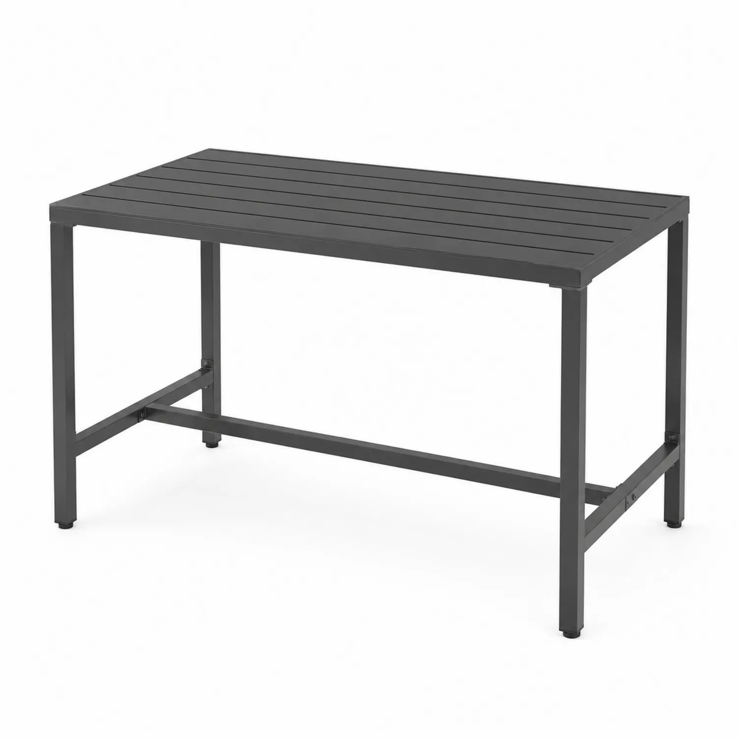 Table rectangulaire en métal gris
