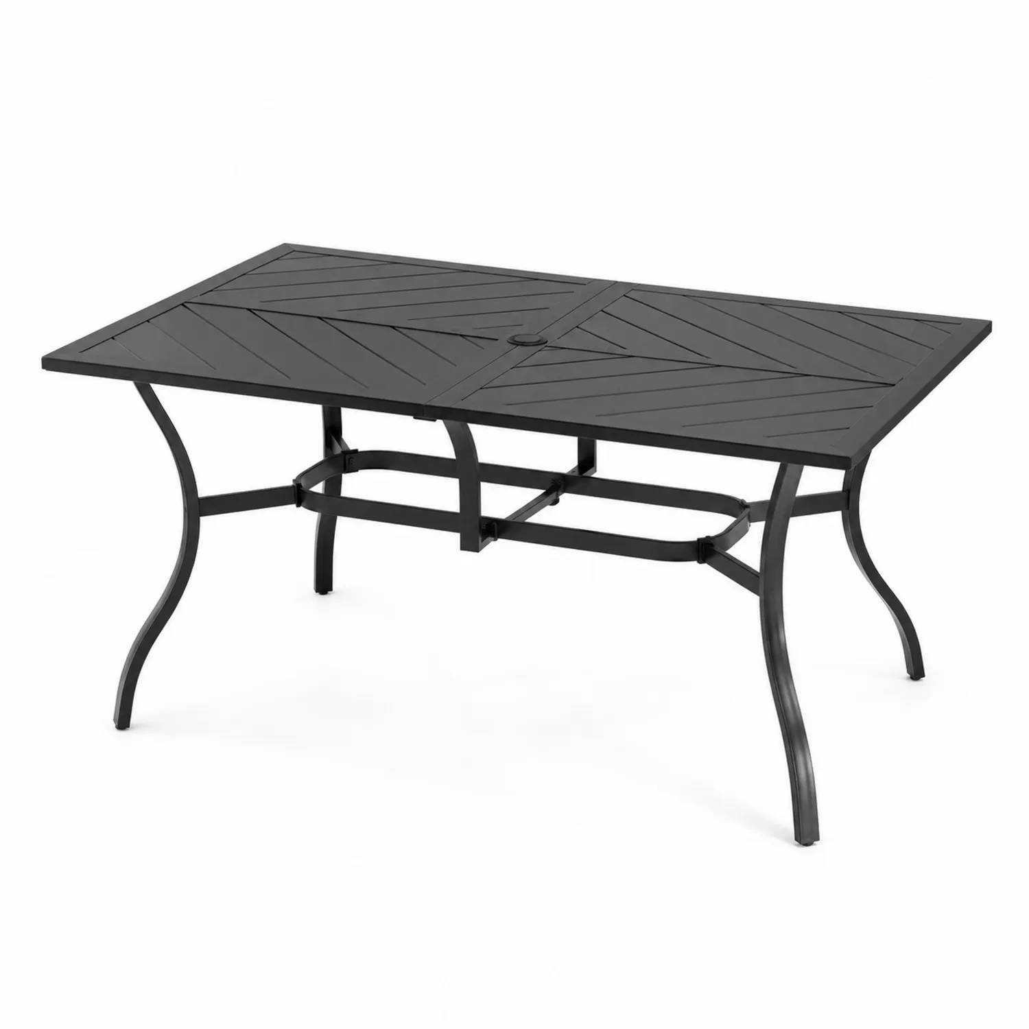 Table de jardin en métal noir 180x90x75 cm