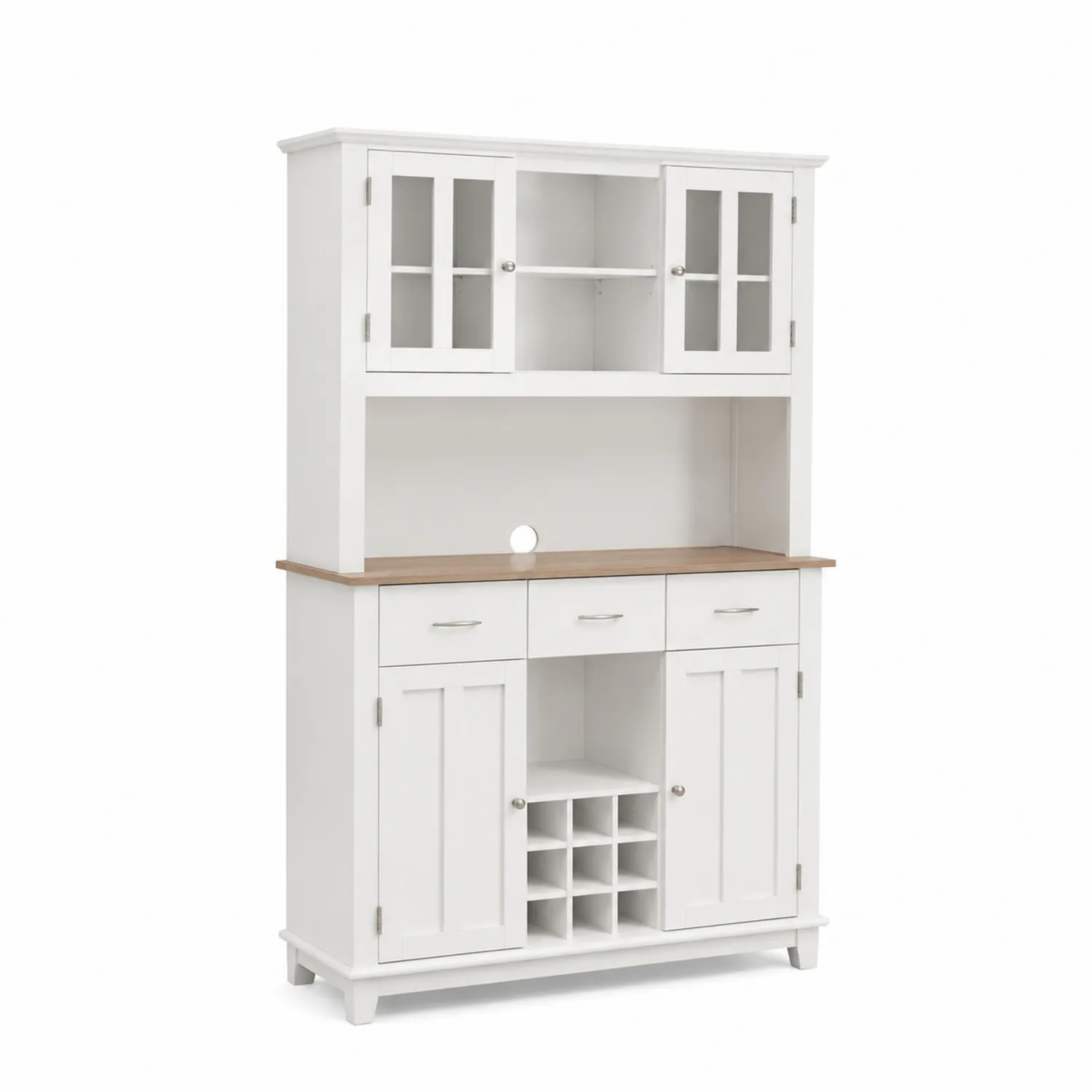 Buffet vaisselier en bois avec portes vitrée