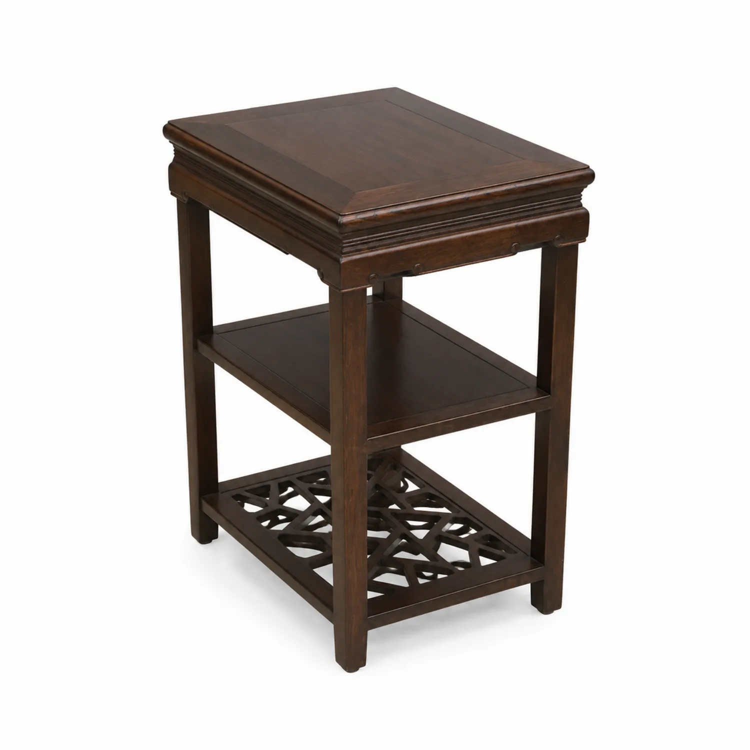 Table d'appoint en bois avec étagères
