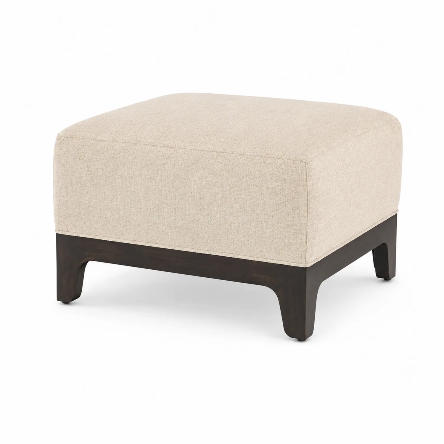 Pouf en tissu avec base en bois 60x60x40 cm