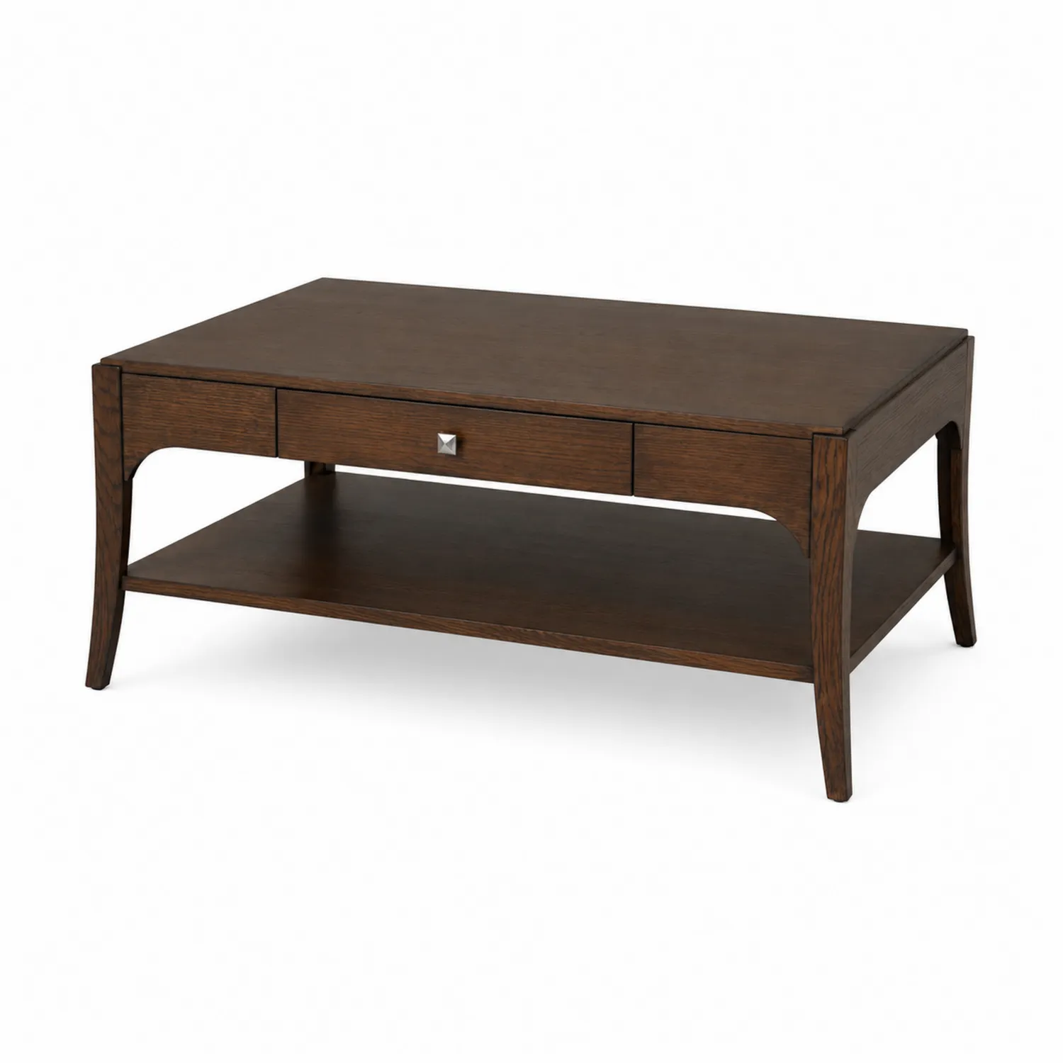 Table basse en bois avec tiroir et étagère