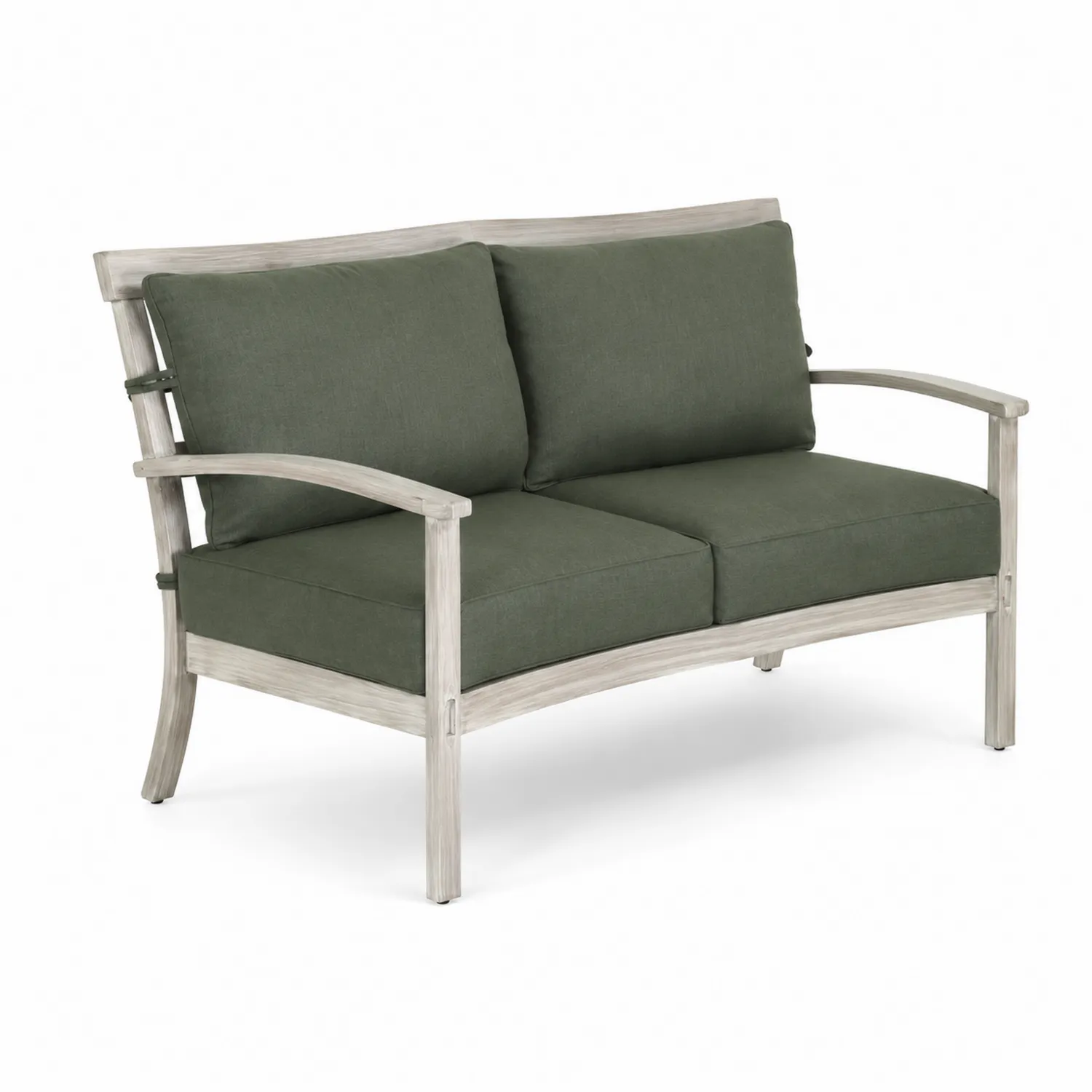 Canapé d'extérieur 2 places en aluminium et tissu vert
