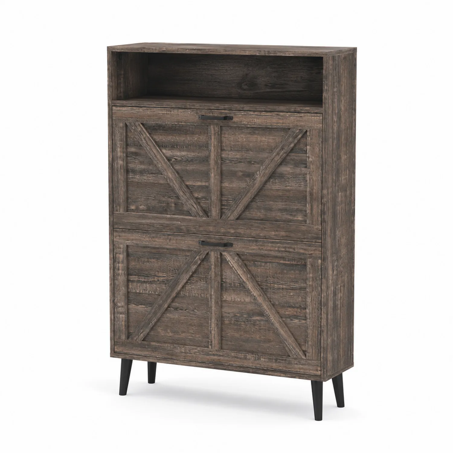 Zapatero de Madera con Compartimentos de Almacenamiento 120x80x25 cm