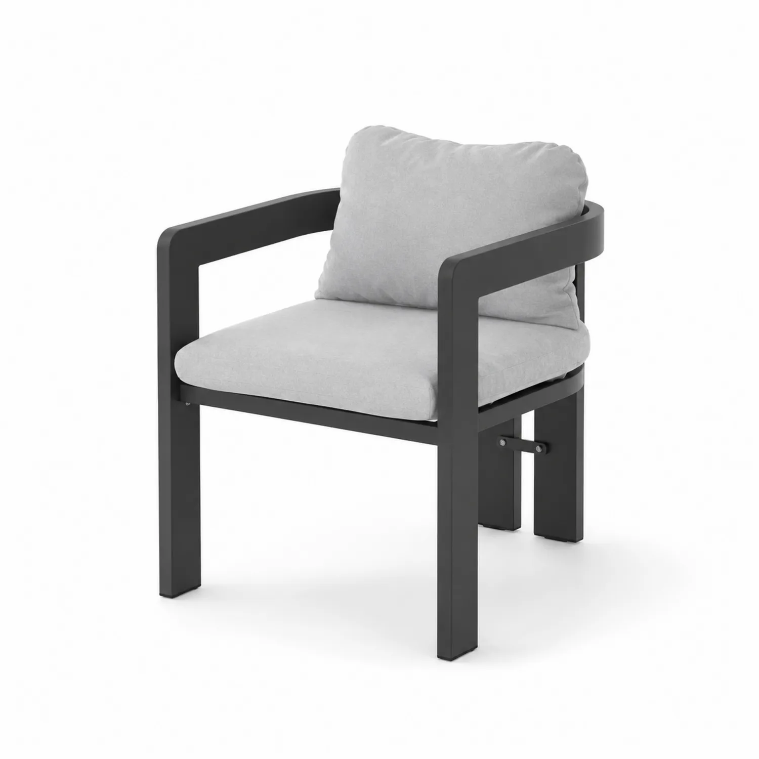 Silla de Aluminio con Cojines Gris