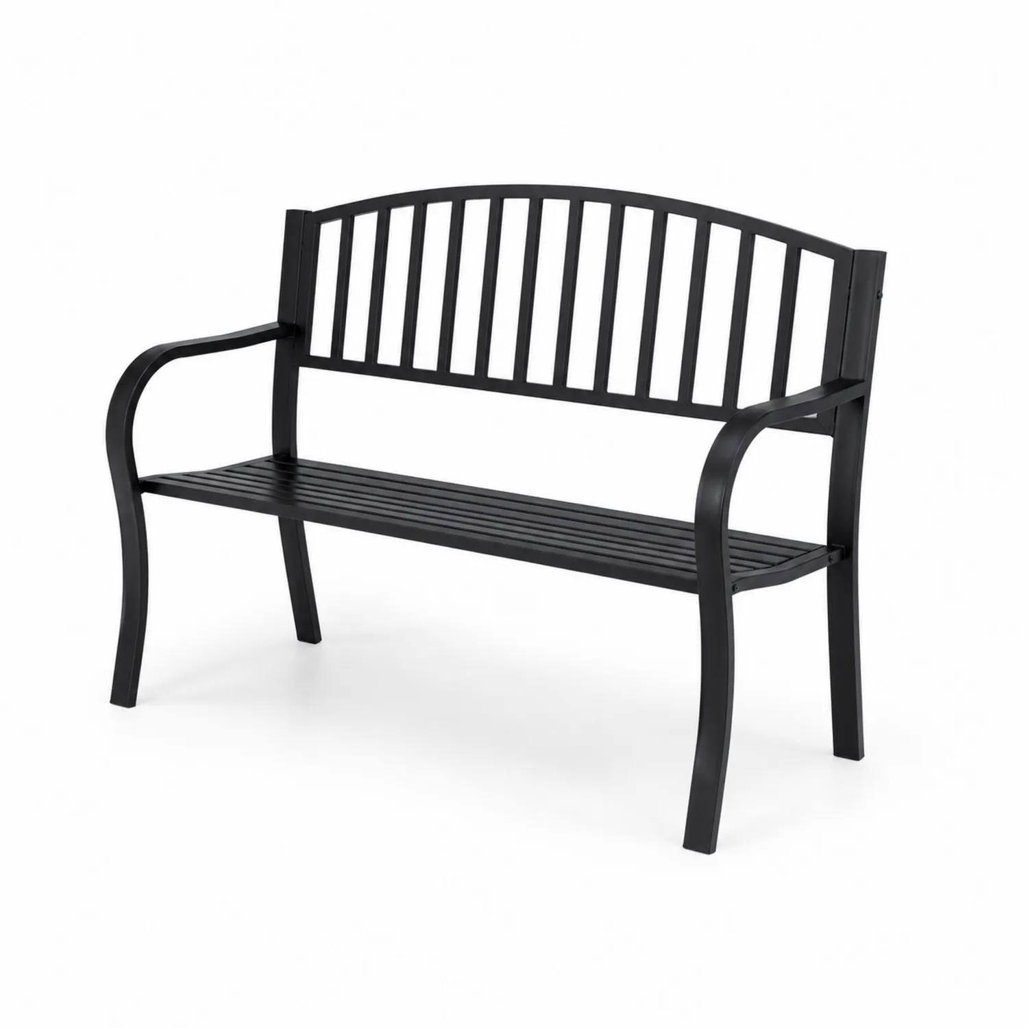 Banco de metal negro para jardín 127 cm