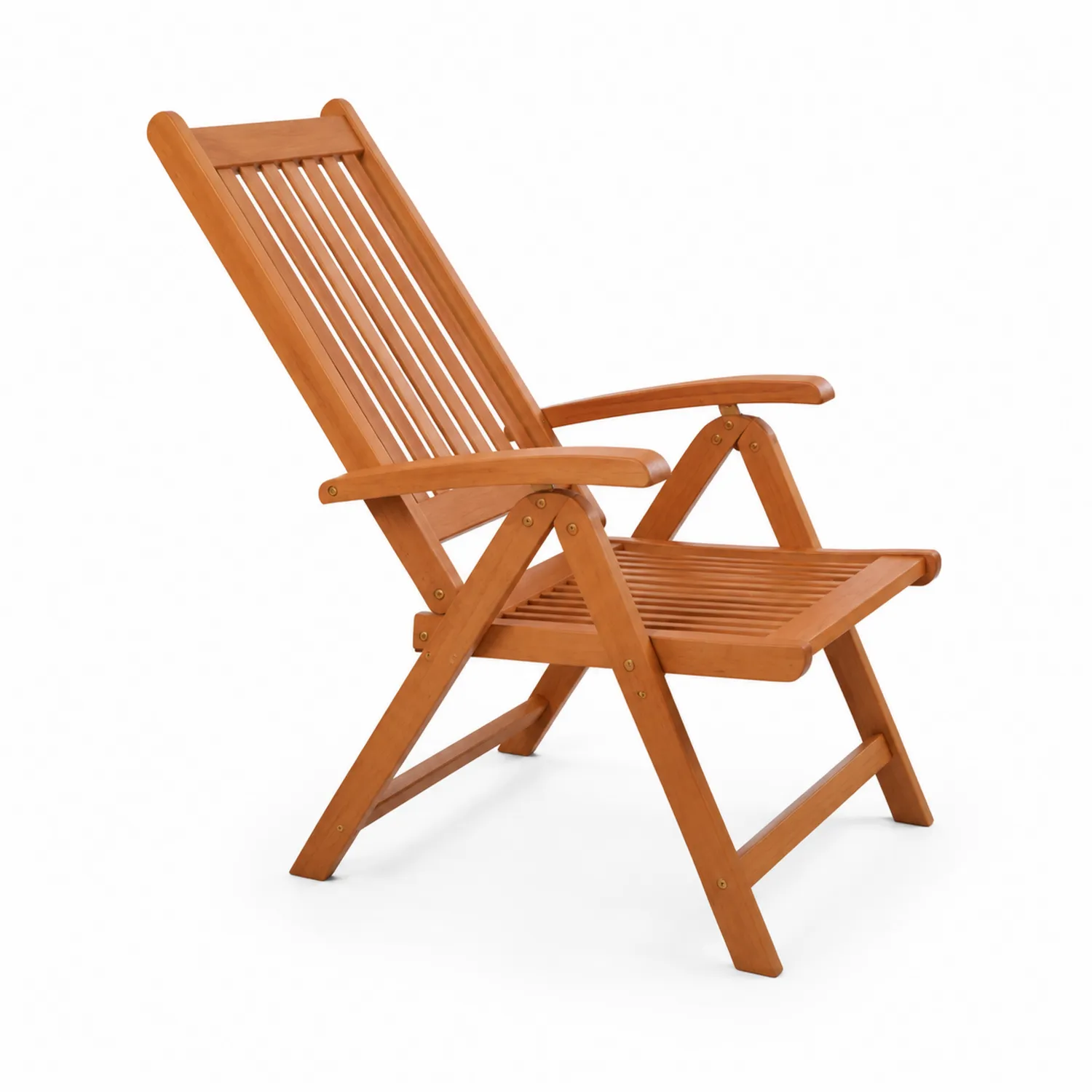 Silla plegable de madera de acacia marrón