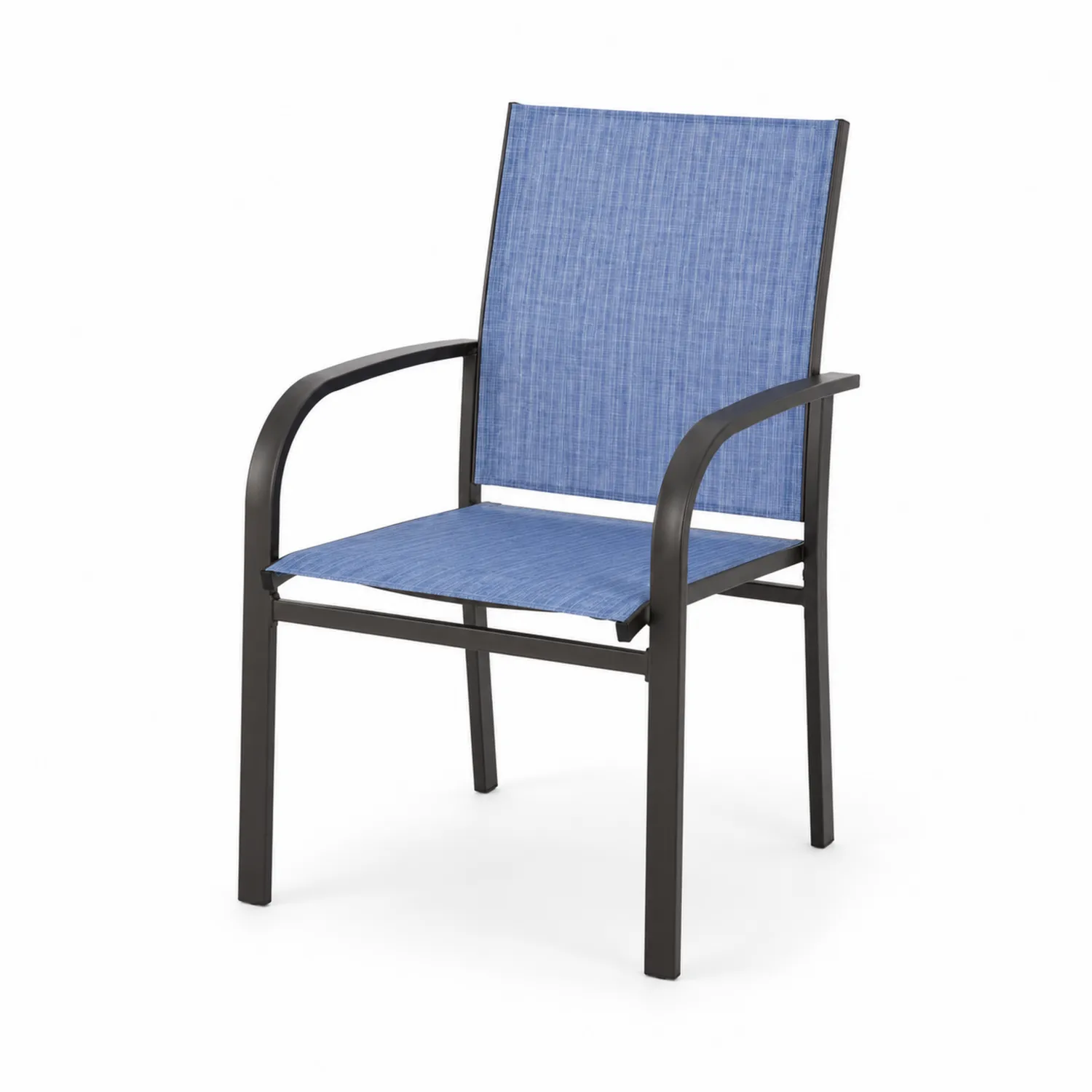 Silla de metal y textileno azul 56x61x92 cm