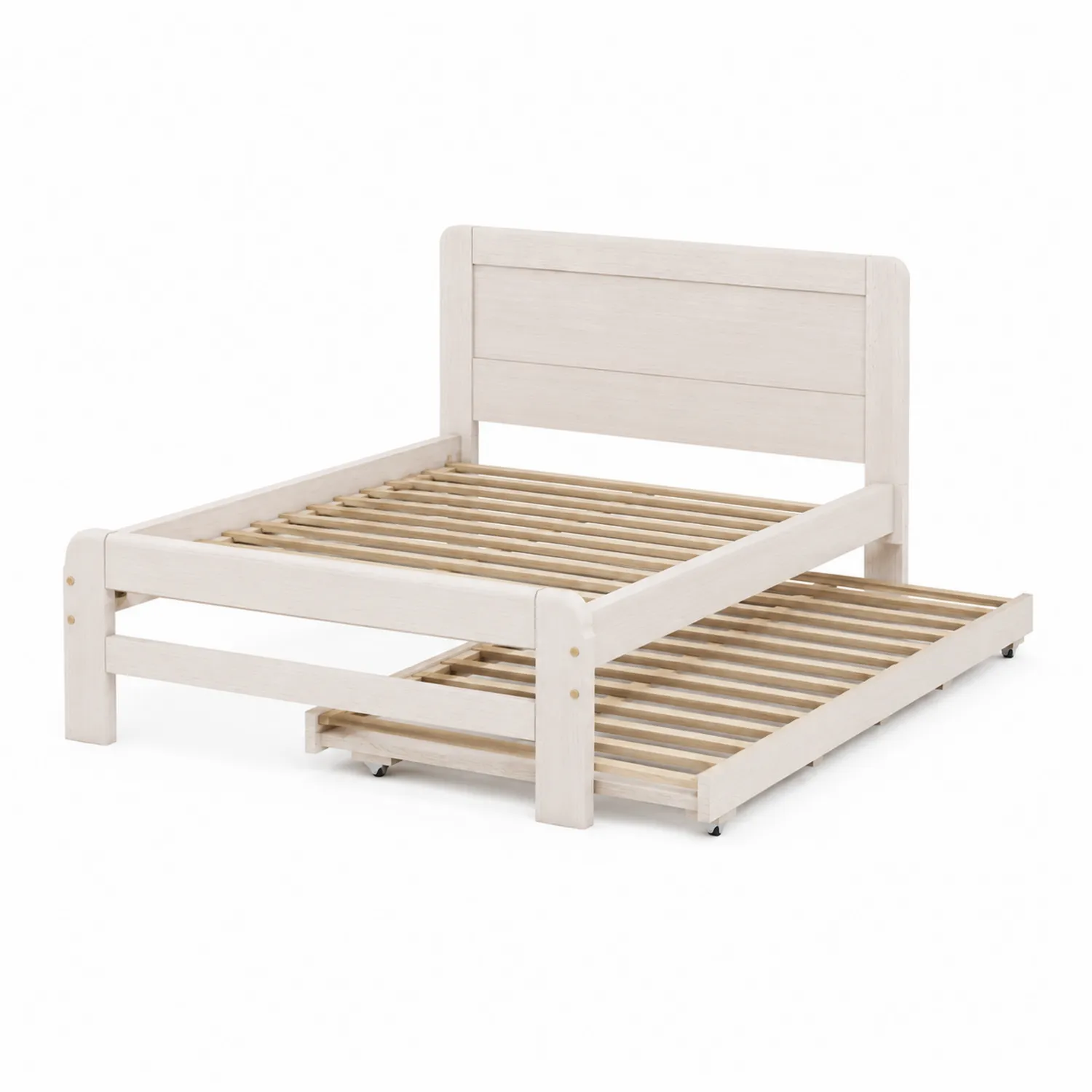 Cama nido de madera maciza blanca 200x100 cm