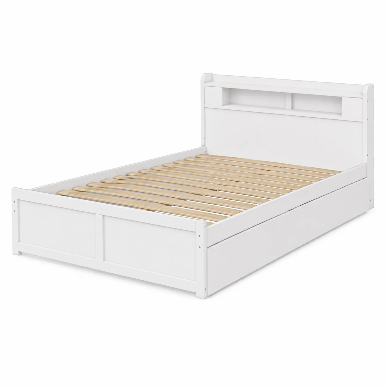 Cama de Madera Blanca con Almacenamiento 200x150 cm