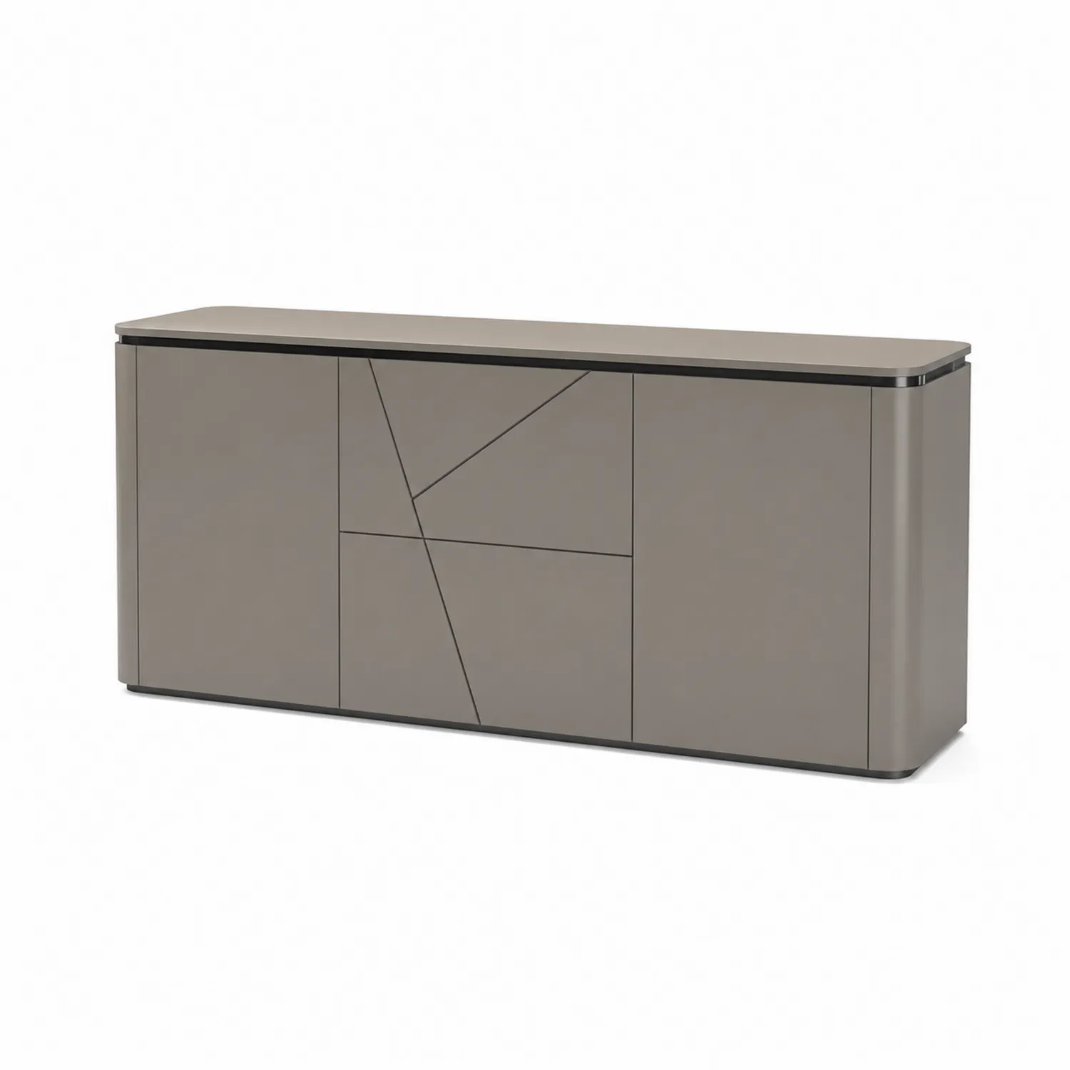 Aparador de Madera Compuesta Gris con Puertas 180x40x80 cm