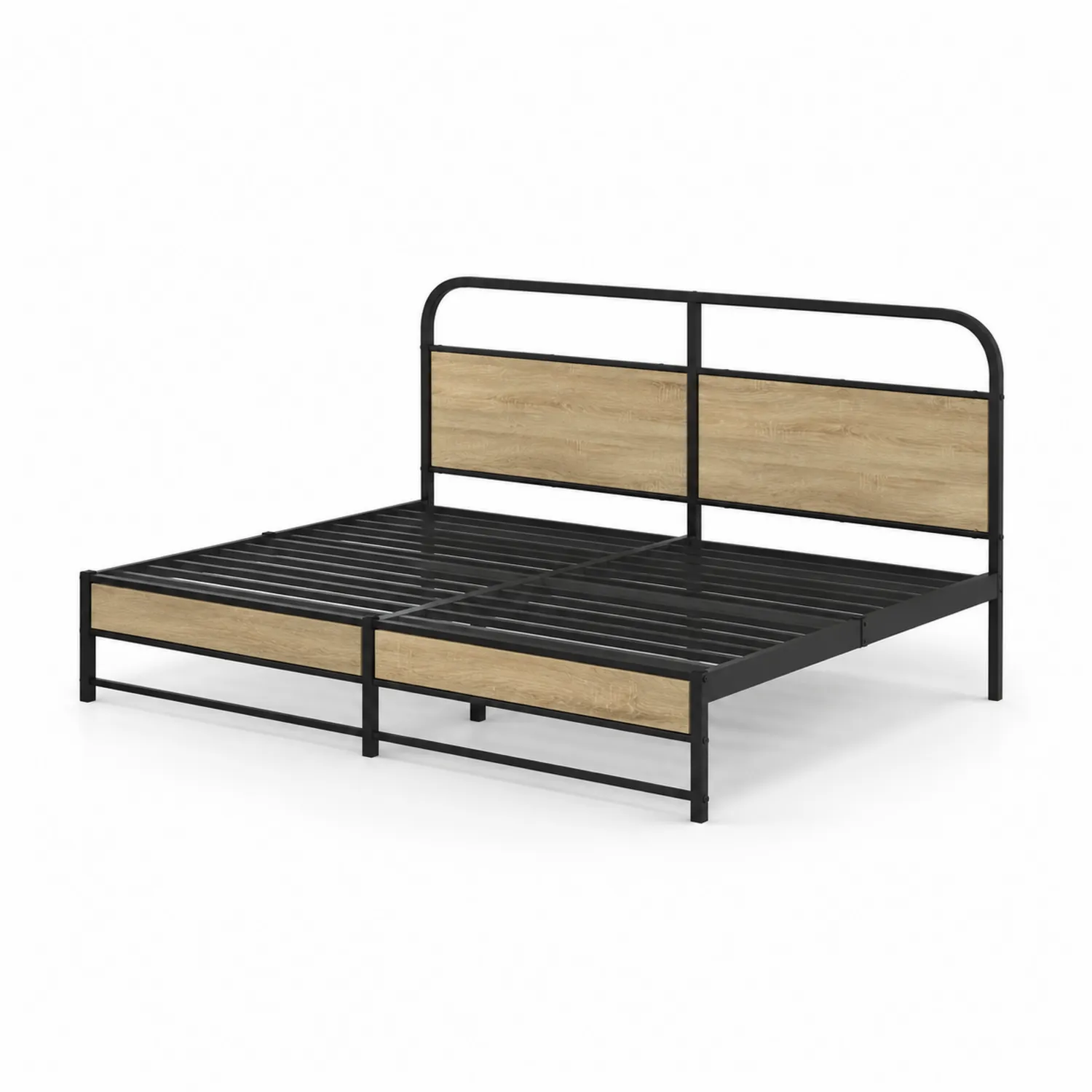 Cama de Metal y Madera de Roble 200x160 cm