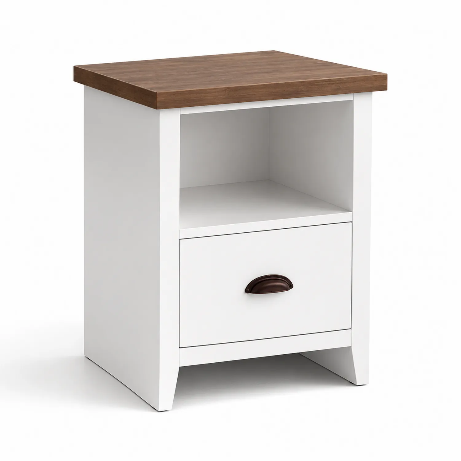 Mesa auxiliar de MDF con cajón y estante abierto 40x30x50 cm