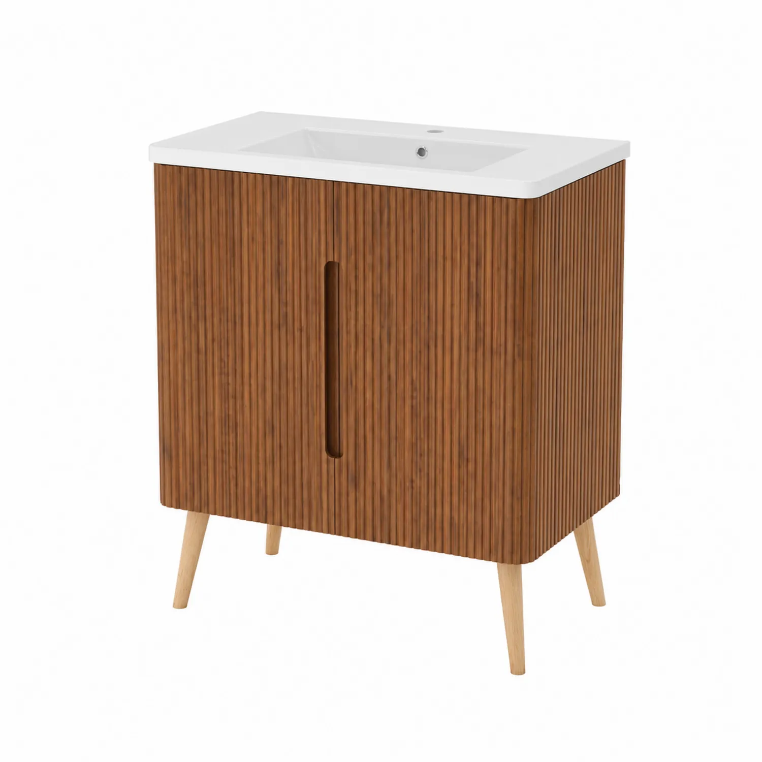 Armario de lavabo de Madera con Lavabo de Cerámica 80x85x45 cm