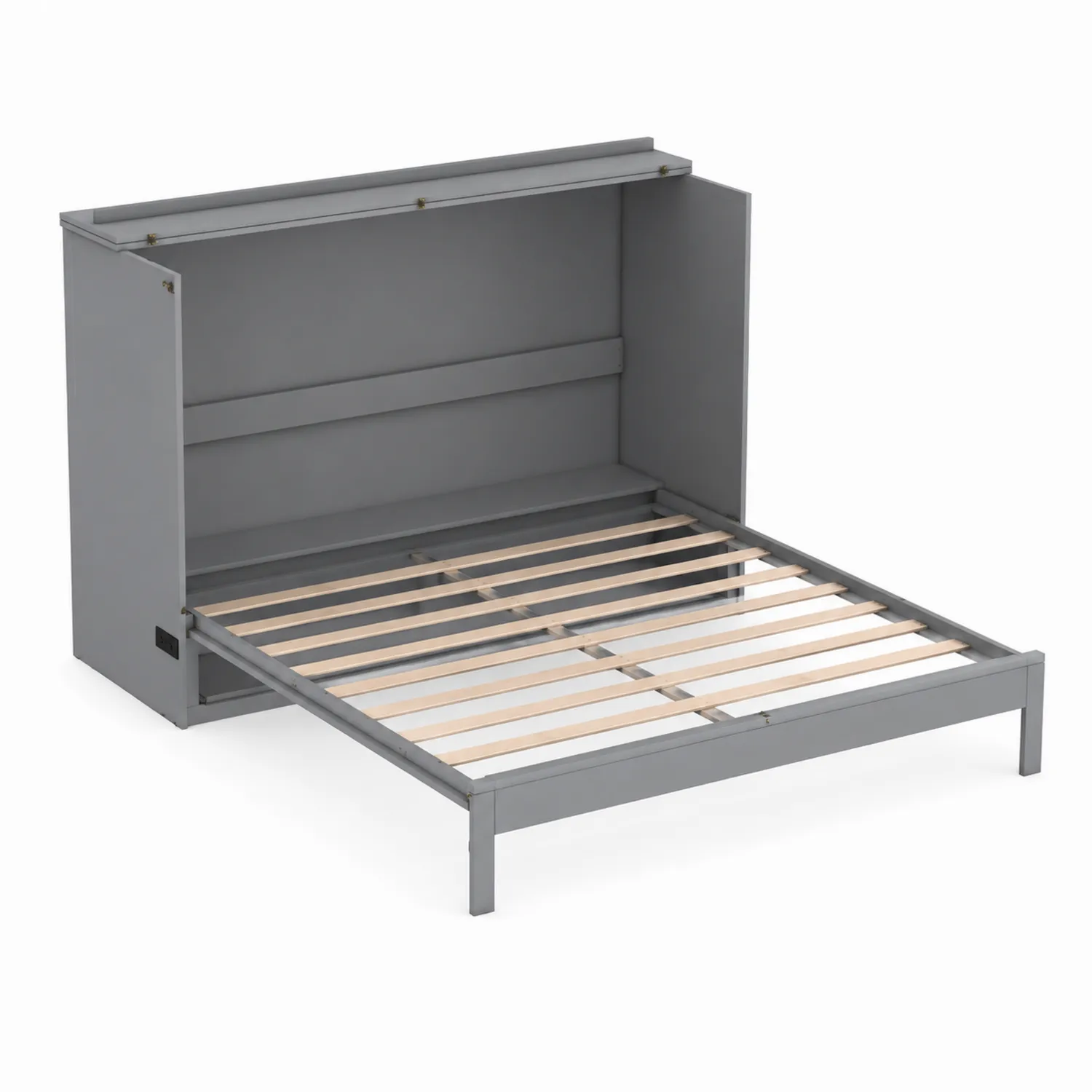 Cama plegable de metal y pino 200x150 cm