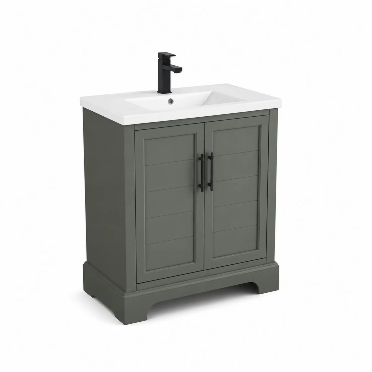 Mueble de Baño Gris con Lavabo de Cerámica 80x50x85 cm