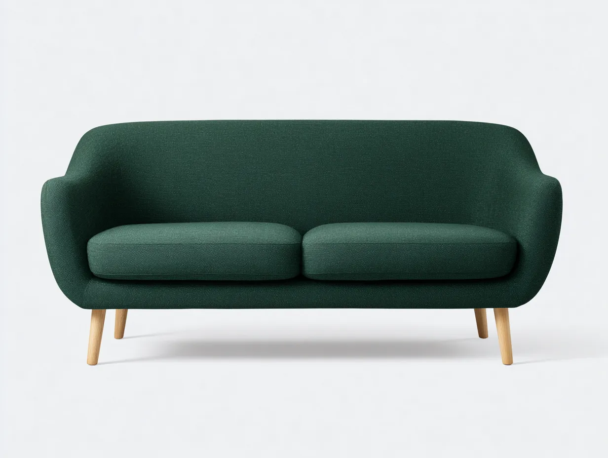 Sofá de dos plazas 178x84x81 cm - verde oscuro - estilo nórdico - para salón-Jadidanest