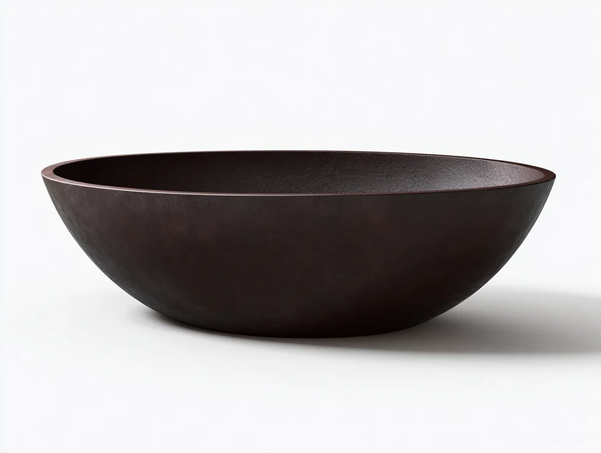 Bañera exenta ovalada 176x80x51 cm - marrón bronce - acabado satinado - para baño-Jadidanest