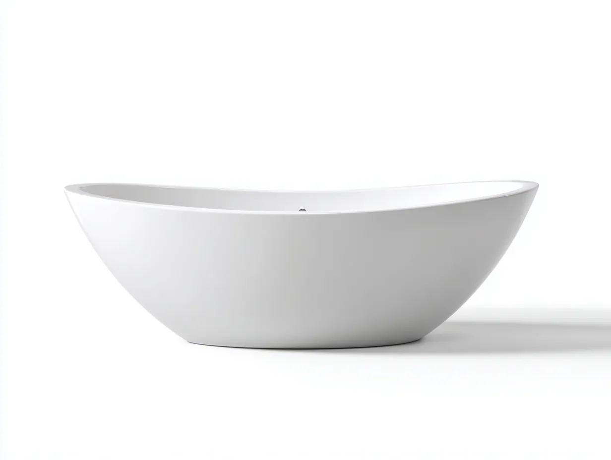 Bañera exenta 172x78x56 cm - blanco mate - perfil orgánico - para baño-Jadidanest