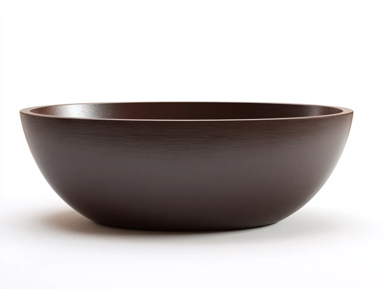 Bañera exenta ovalada 172x80x56 cm - marrón cacao - acabado texturizado - para baño-Jadidanest