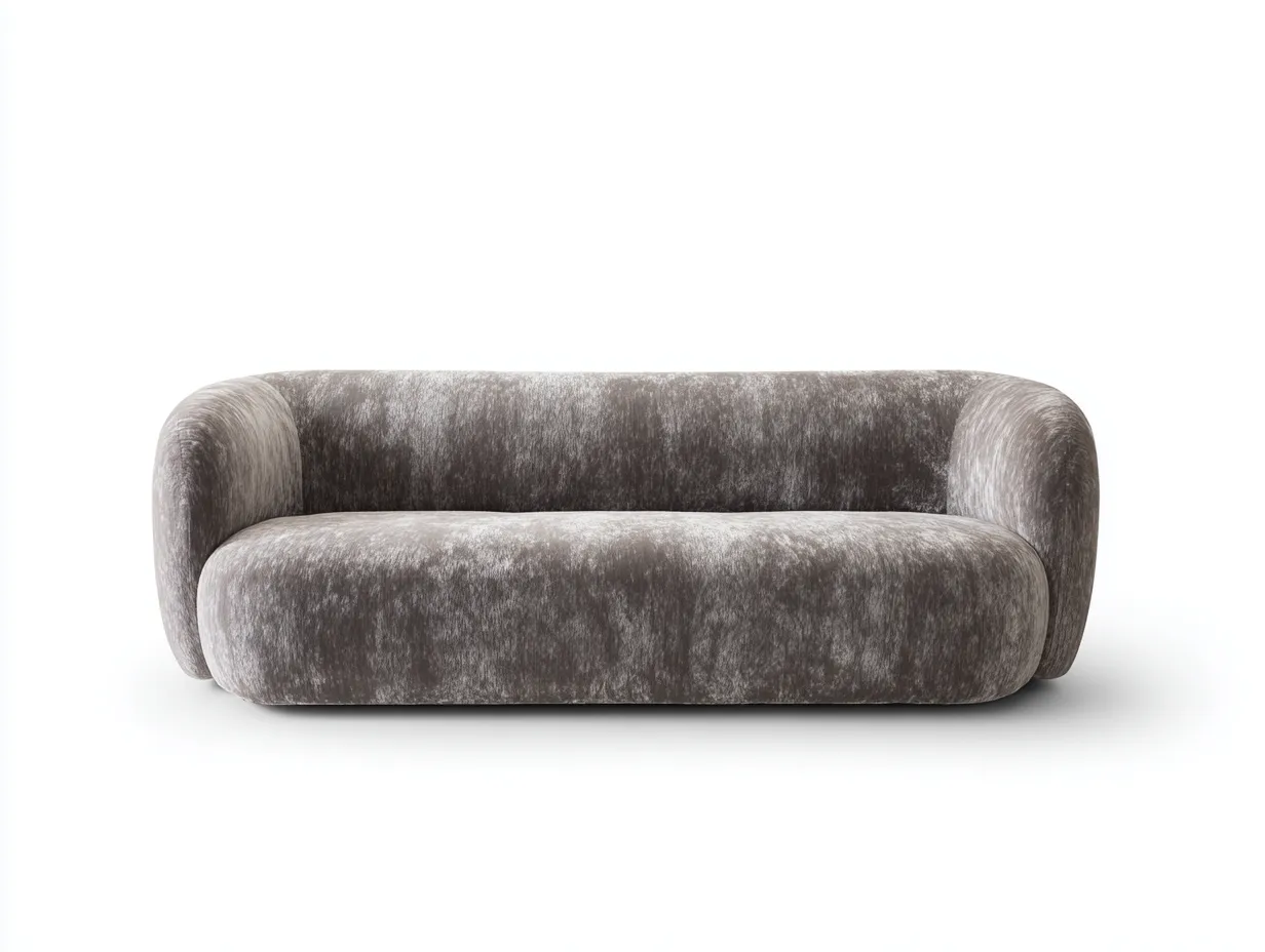 Sofá de dos plazas 210x96x74 cm - gris piedra - diseño orgánico - para salón-Jadidanest