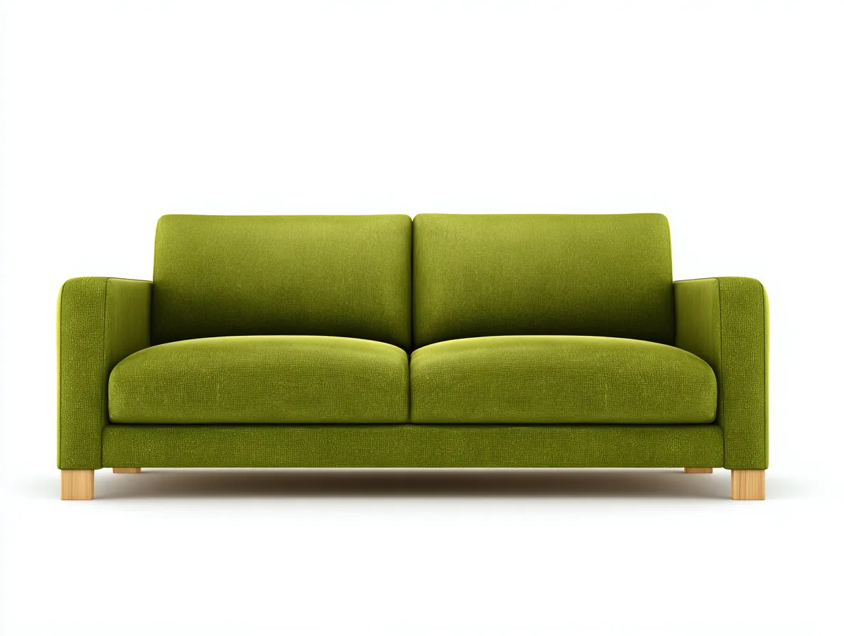 Sofá de dos plazas 182x90x79 cm - verde lima - líneas rectas - para salón-Jadidanest