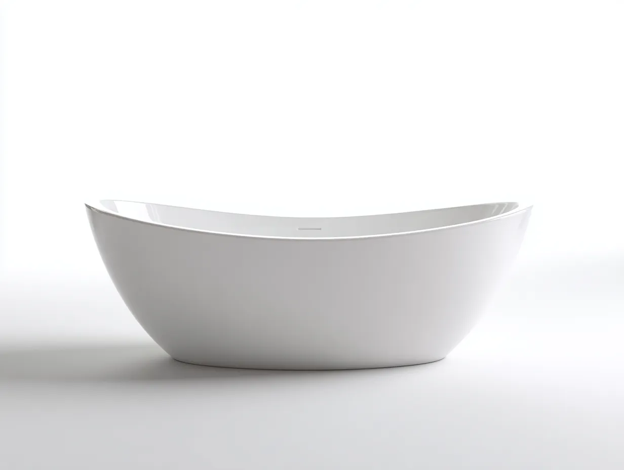 Bañera exenta 171x79x57 cm - blanco nieve - perfil ovalado - para baño-Jadidanest