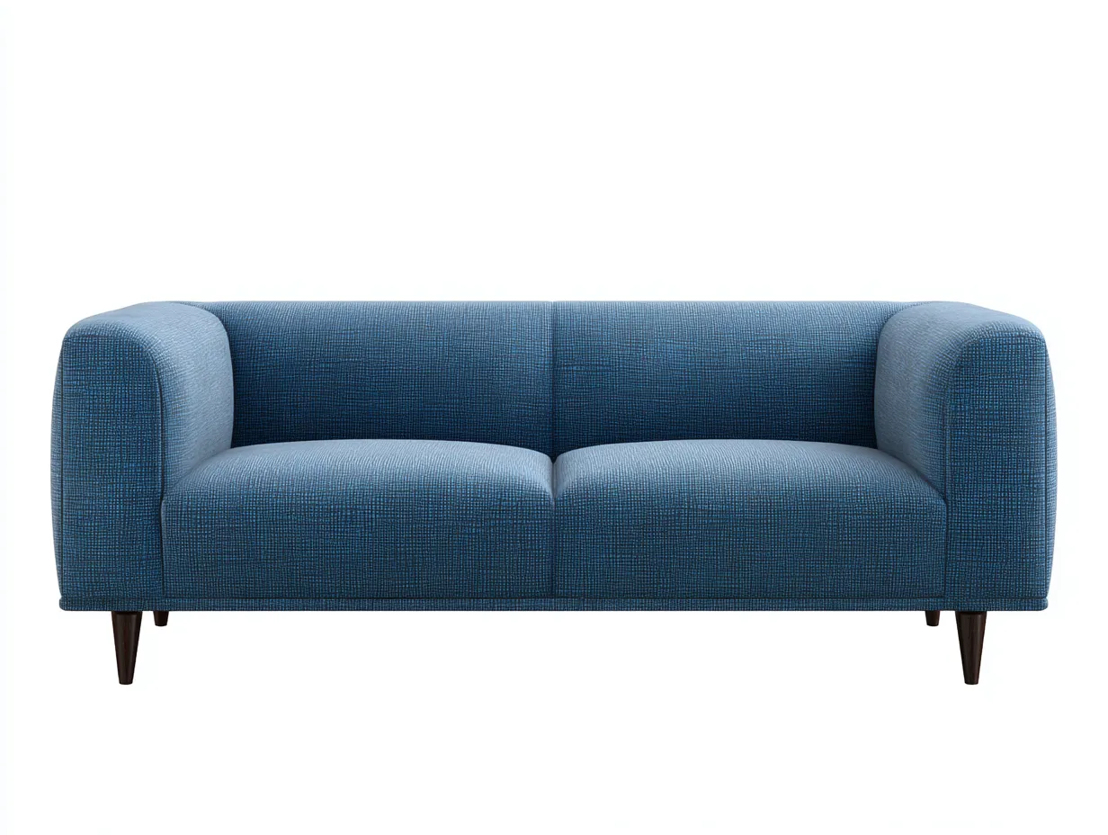 Sofá de dos plazas 188x88x79 cm - azul claro - brazos redondeados - para salón-Jadidanest