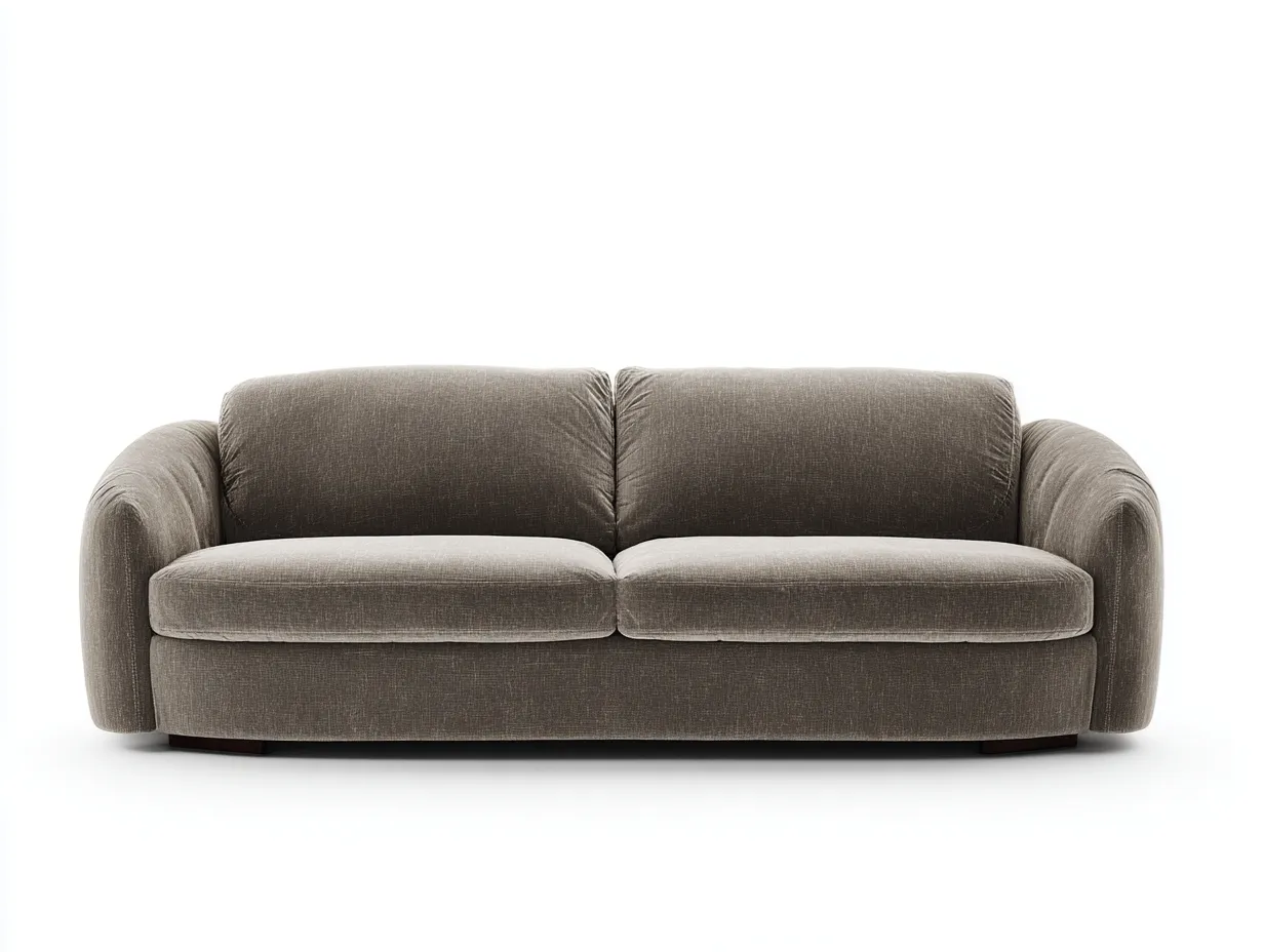 Sofá de dos plazas 202x94x77 cm - gris topo - líneas suaves - para salón-Jadidanest