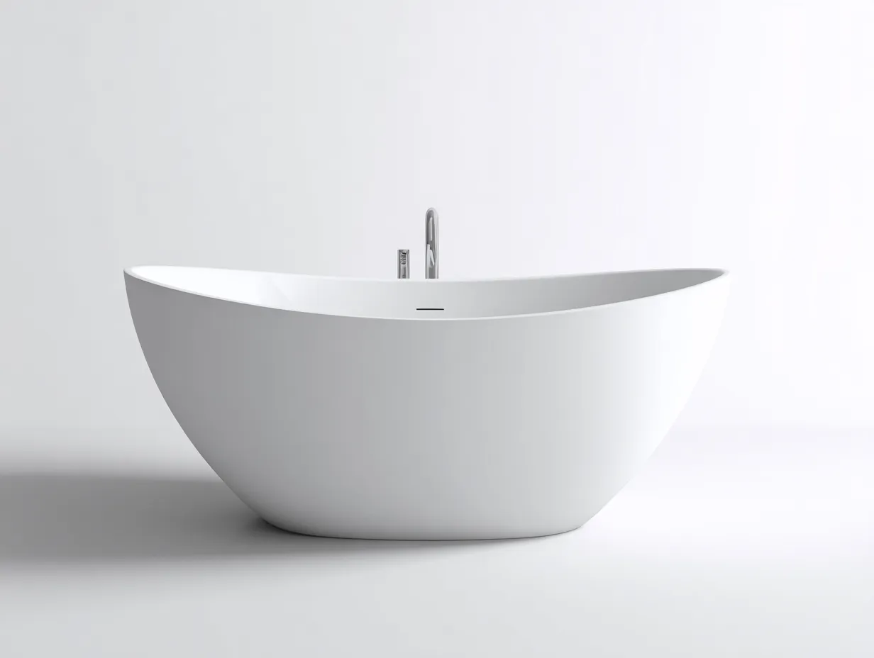 Bañera exenta 170x78x58 cm - blanco mate - diseño escultural - para baño-Jadidanest