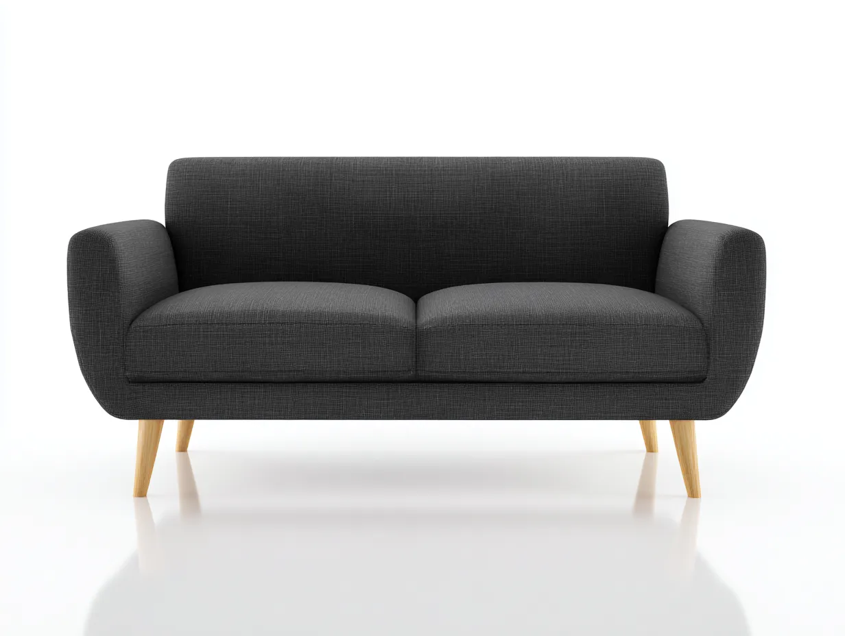 Sofá de dos plazas 176x86x80 cm - gris grafito - diseño compacto - para salón-Jadidanest