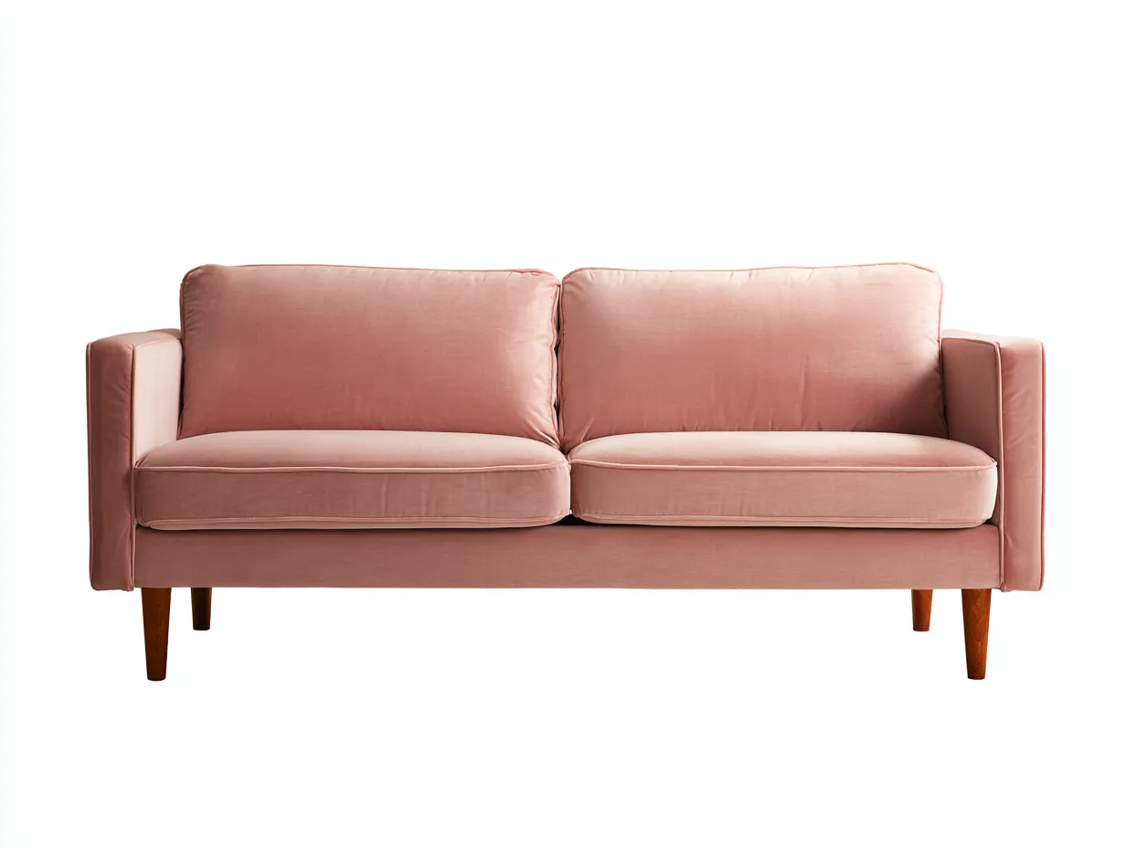 Sofá de dos plazas 183x87x84 cm - rosa empolvado - estilo ligero - para salón-Jadidanest