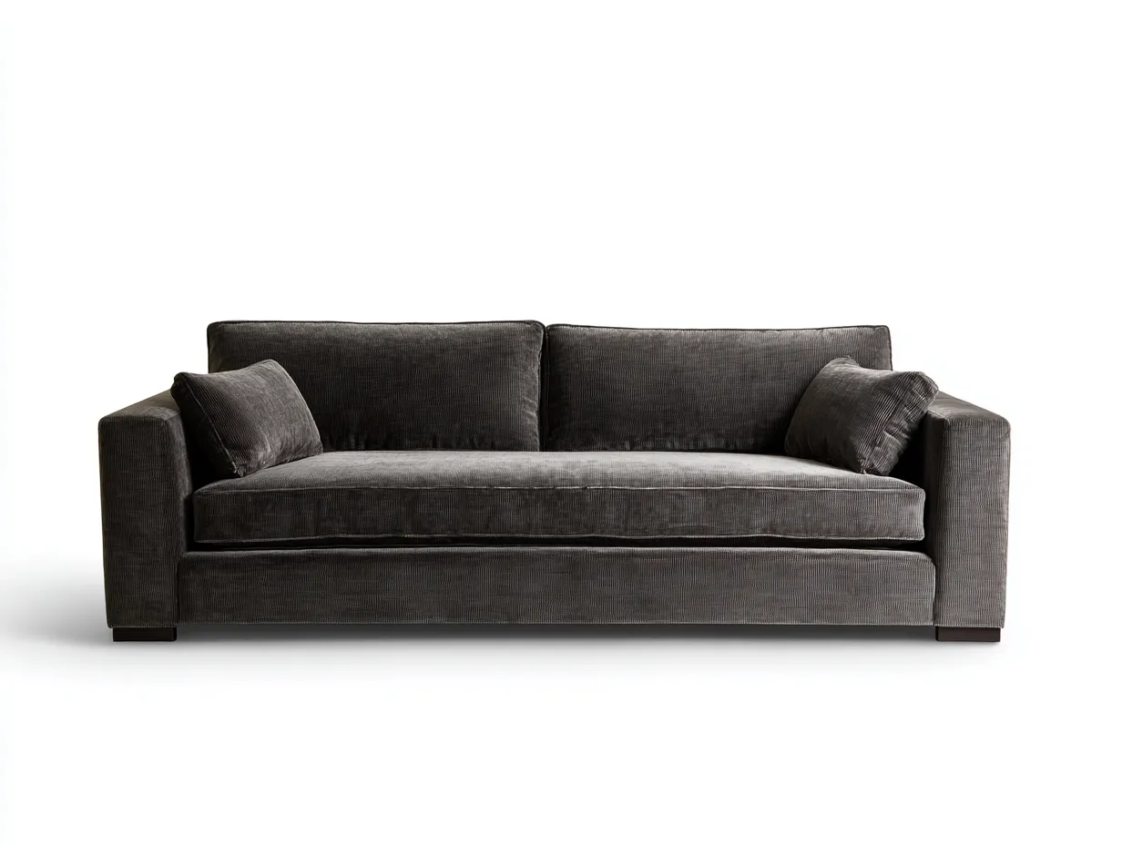 Sofá de dos plazas 196x93x78 cm - gris oscuro - asiento profundo - para salón-Jadidanest