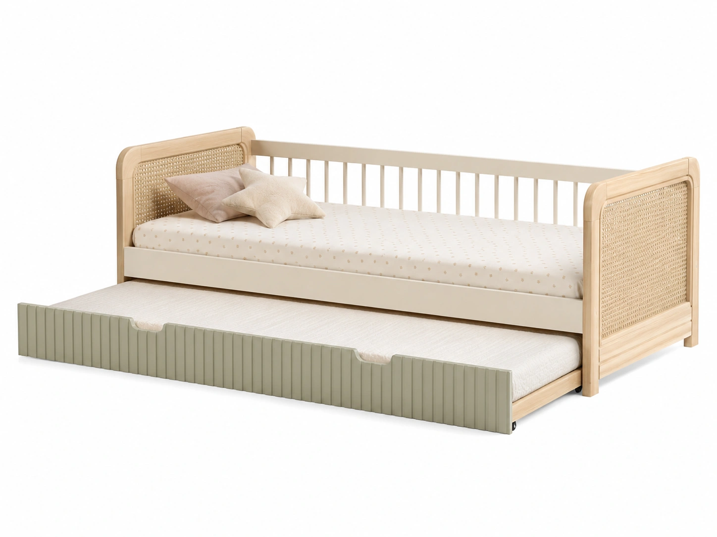 Cama nido de madera natural para habitacion infantil-meubelva