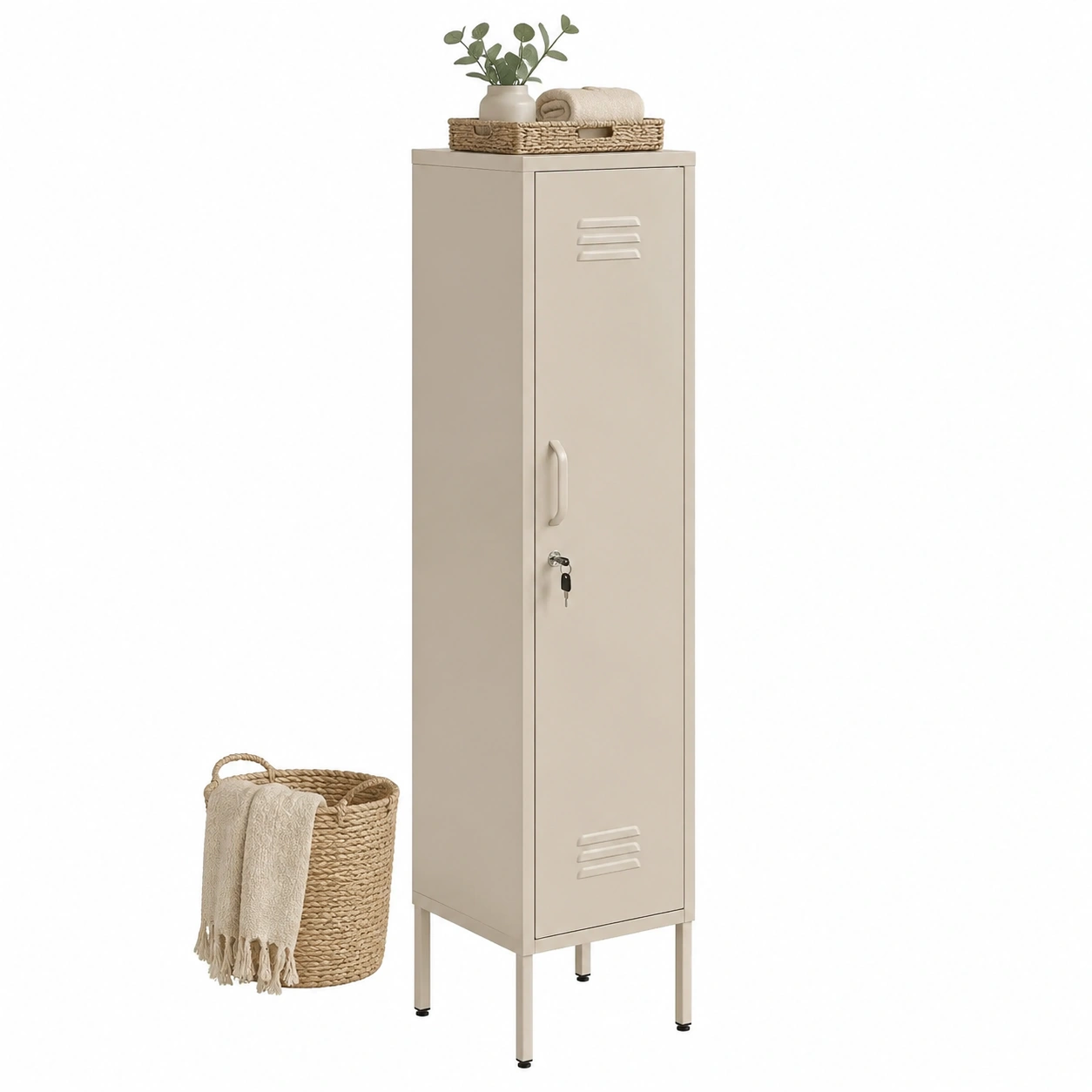 Armario Metalico Minimalista Beige-meubelva