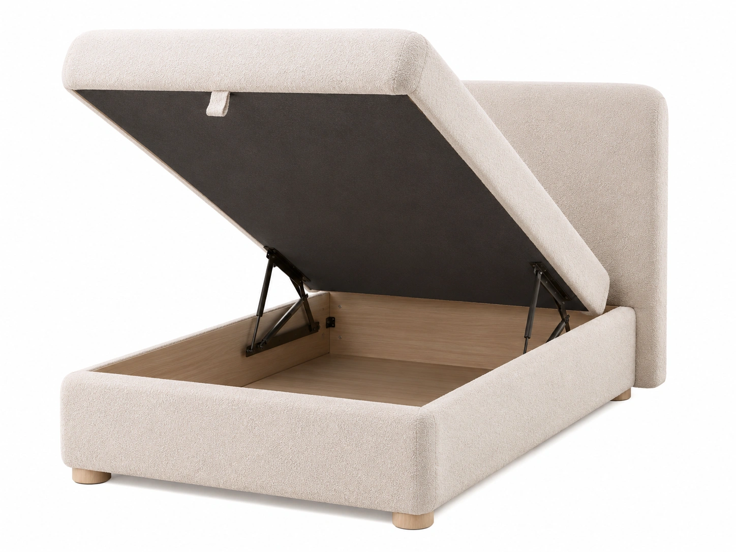 Cama tapizada minimalista con almacenaje Nordic Soft