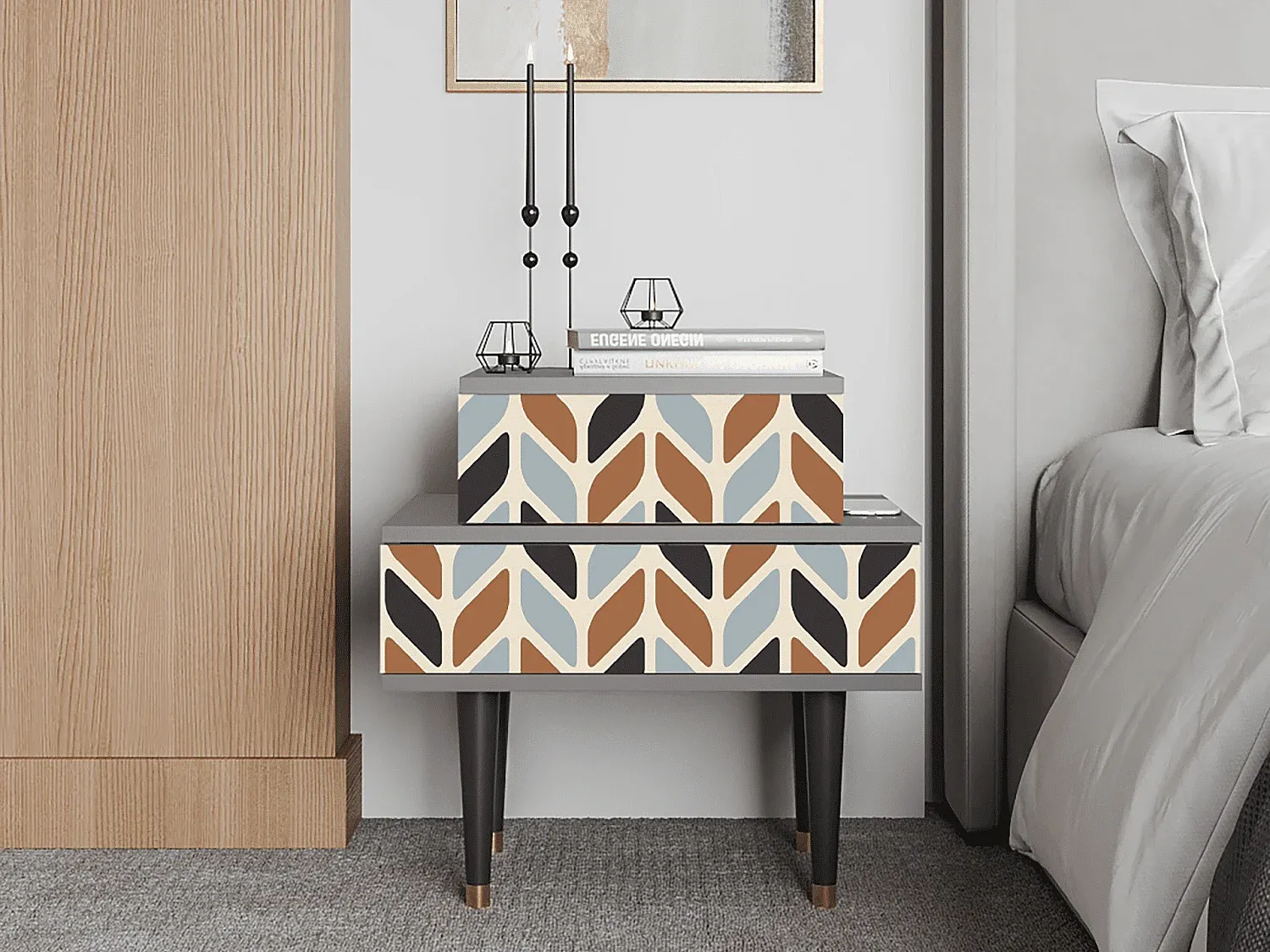 Schlafzimmer,Schlafzimmermöbel,Nachttisch-Furniarone